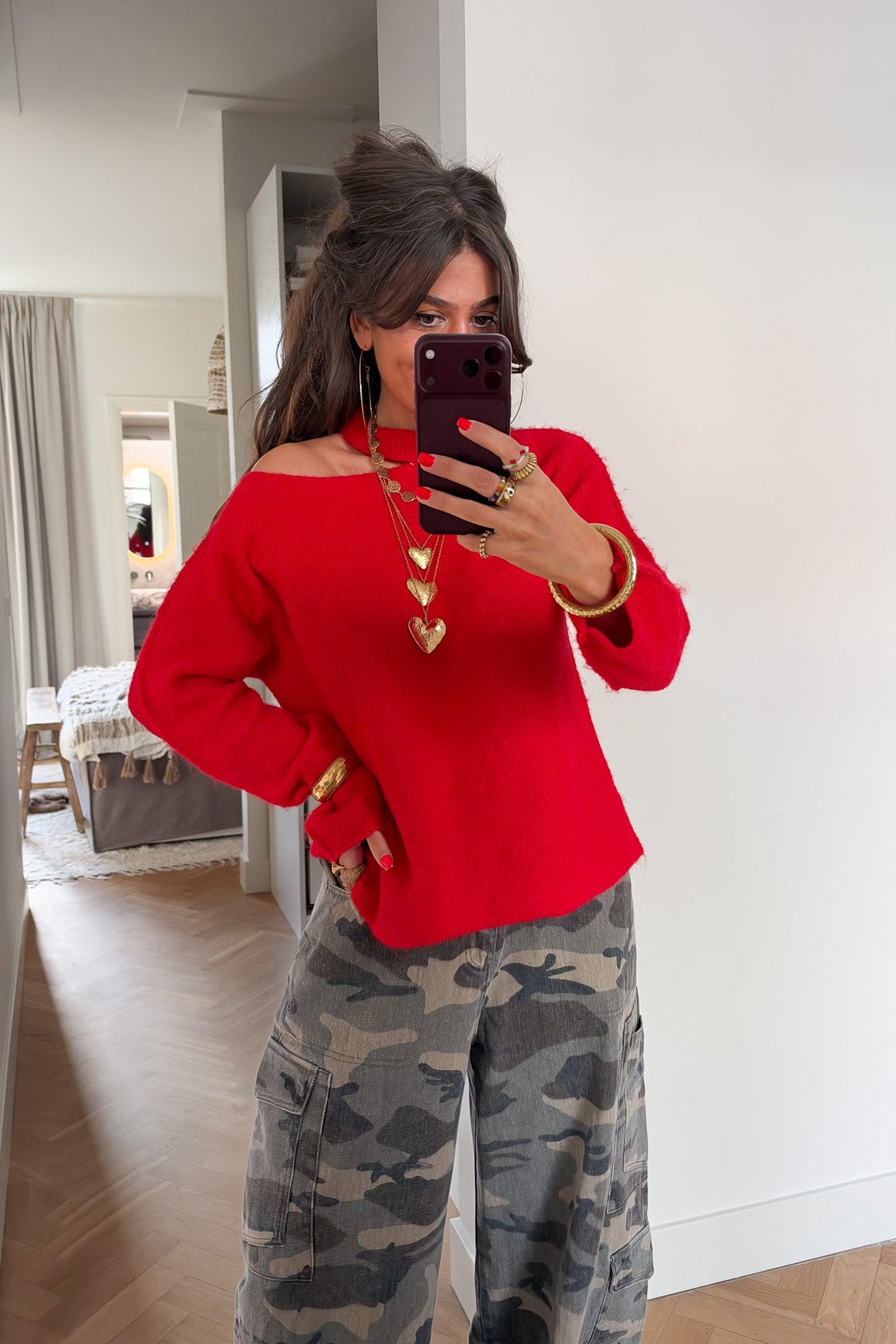 Laury Choker Trui | Red
