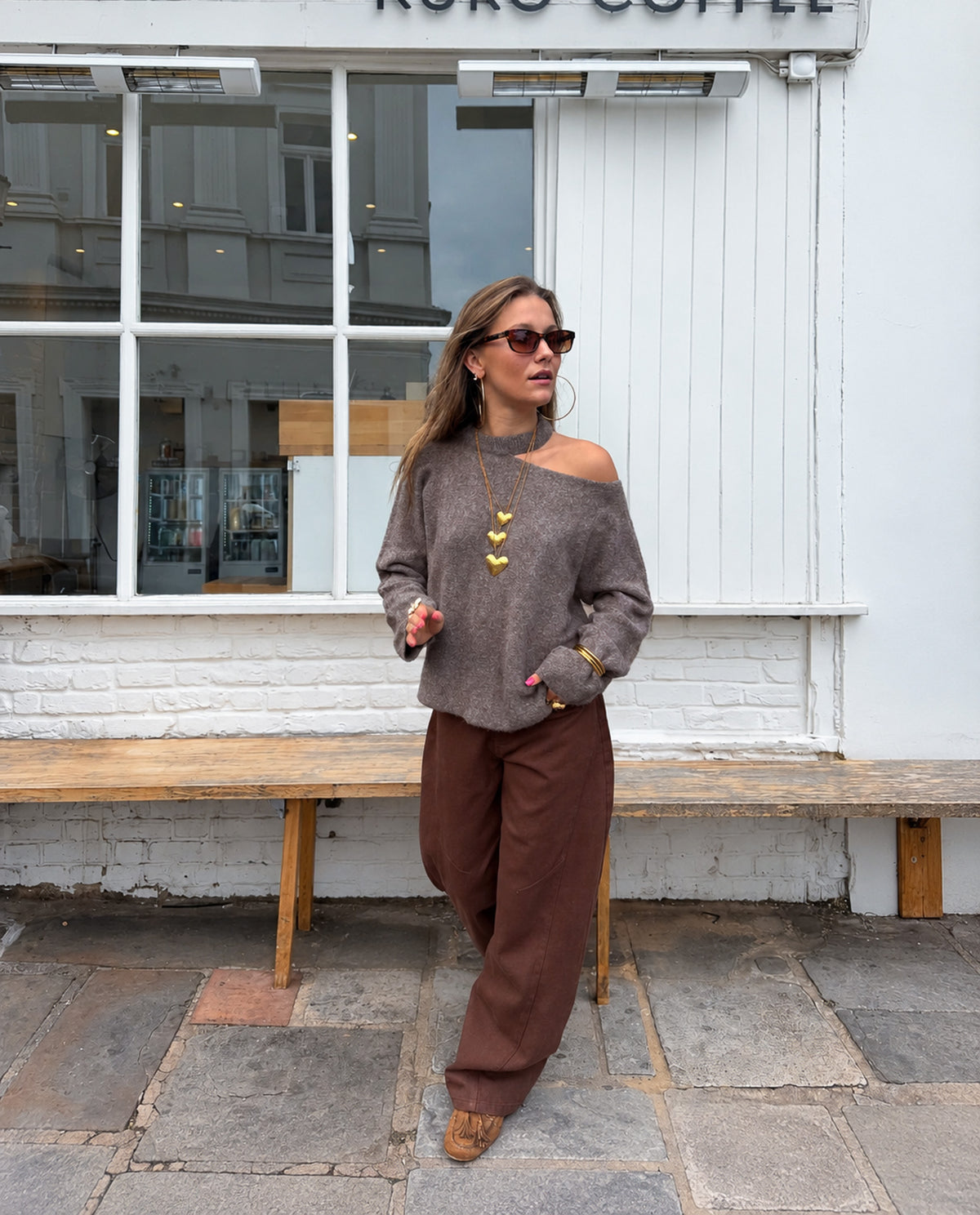 Laury Choker Trui | Taupe