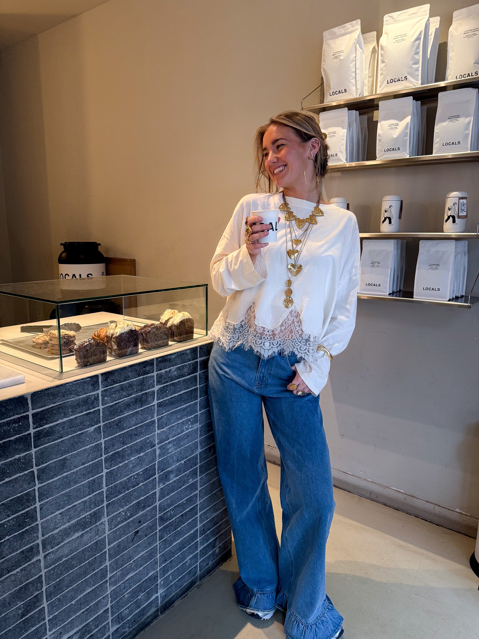 Lenti Lace Longsleeve Wit