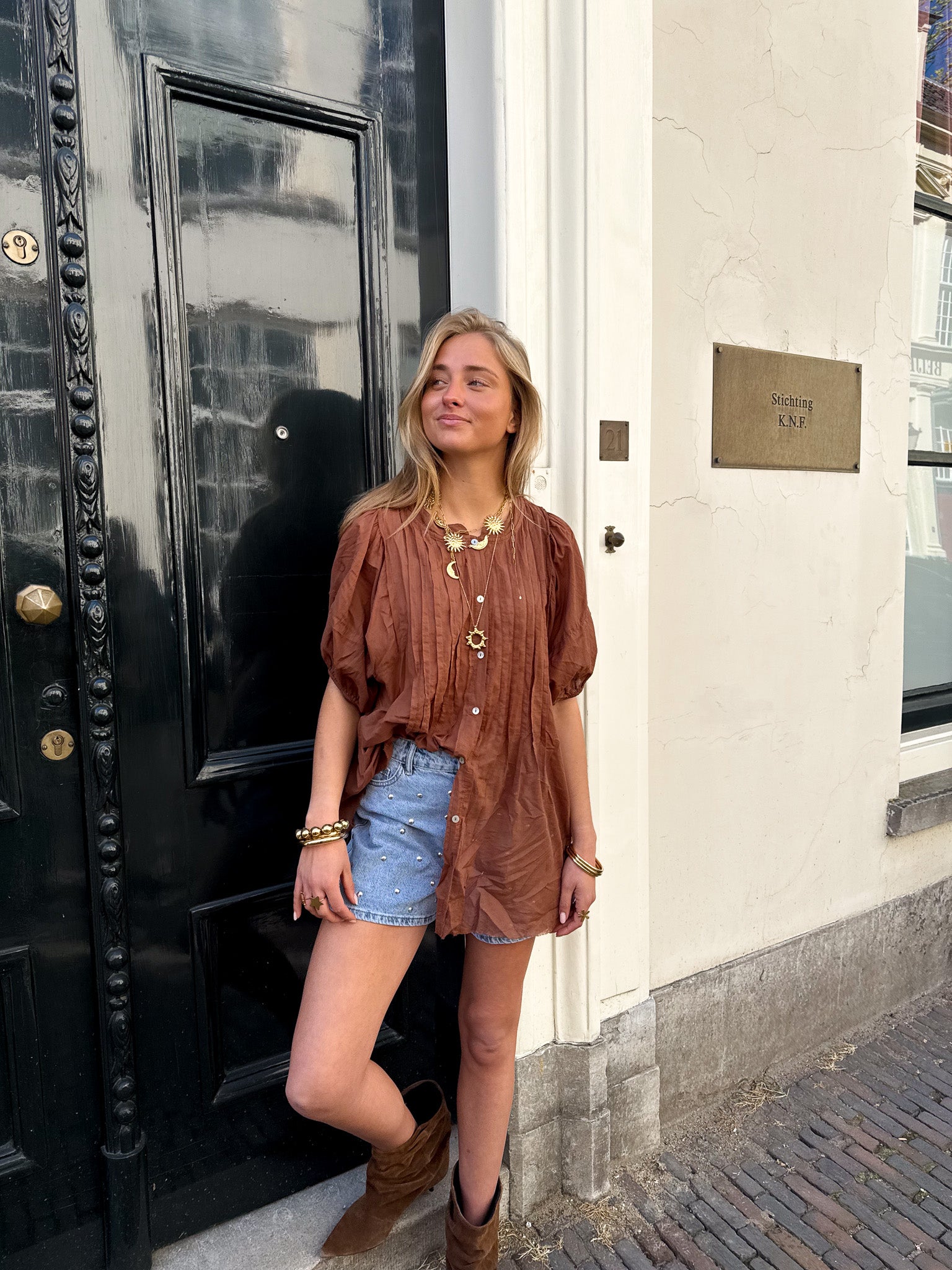 Leo Denim Shorts Studs