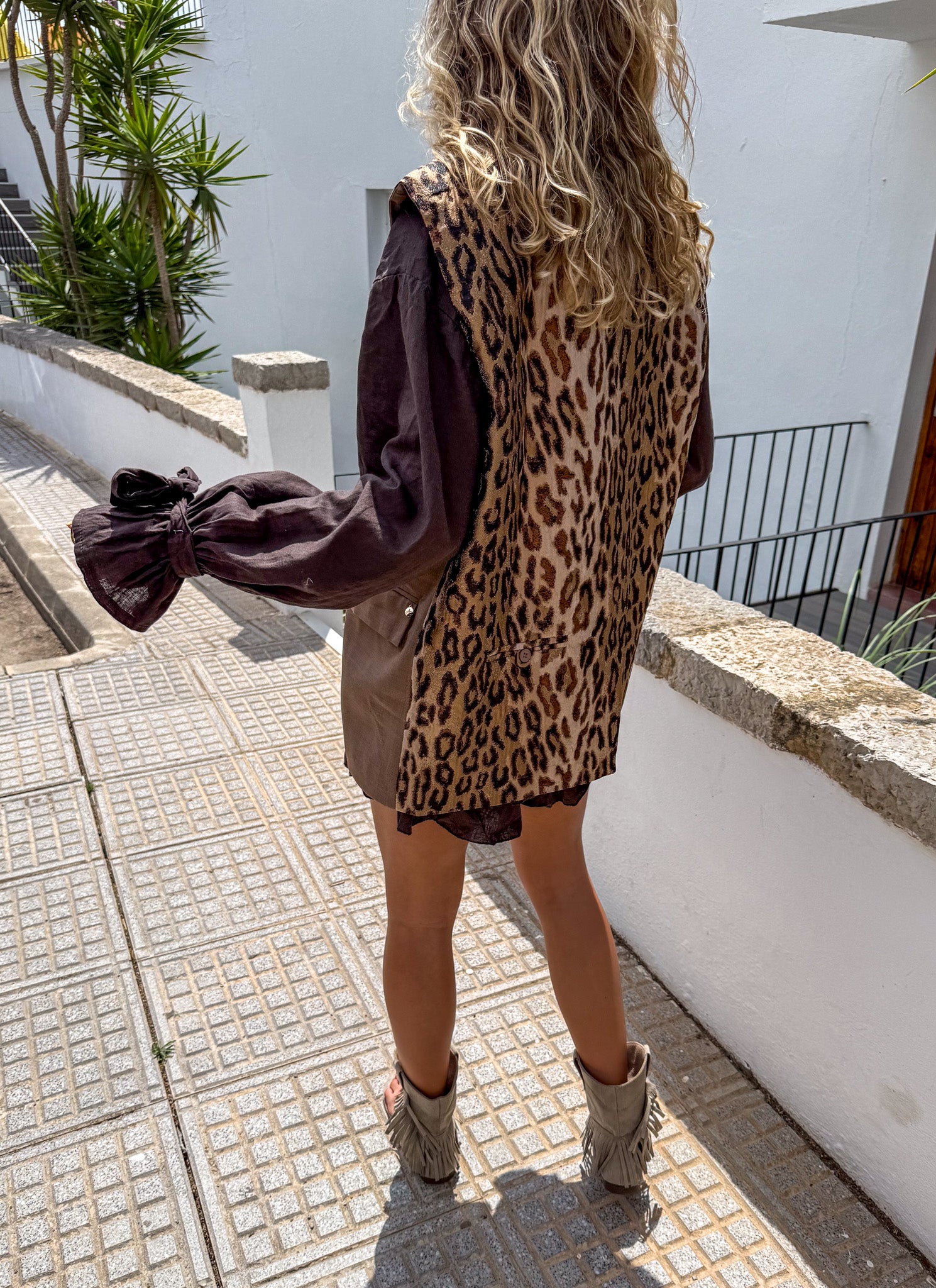 Leopard Gilet Split