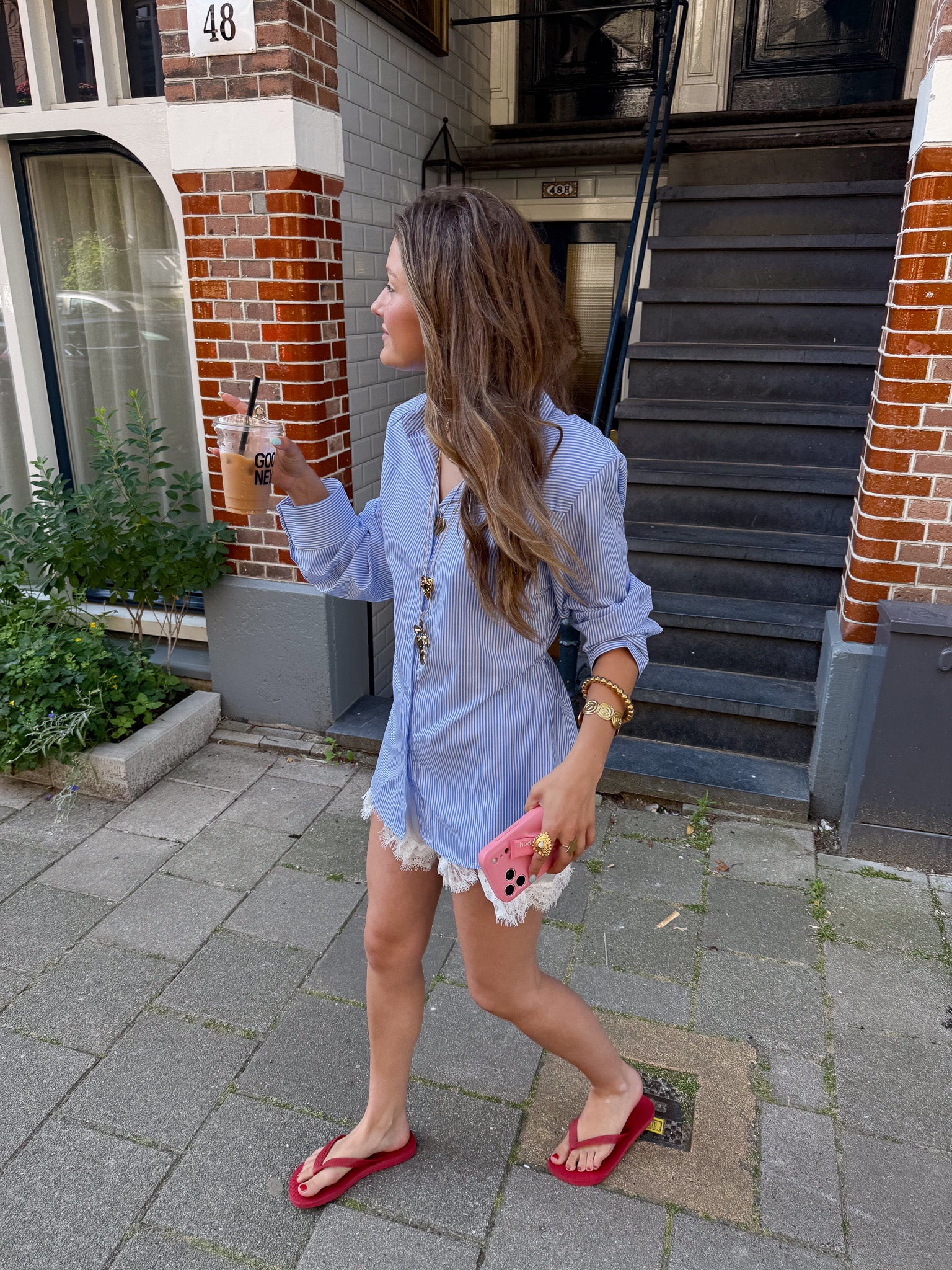 Livia Striped Blouse Blue