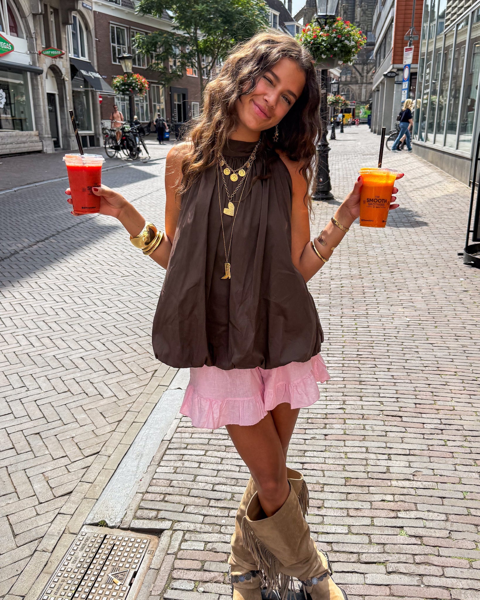 Haut dos nu Louisa marron