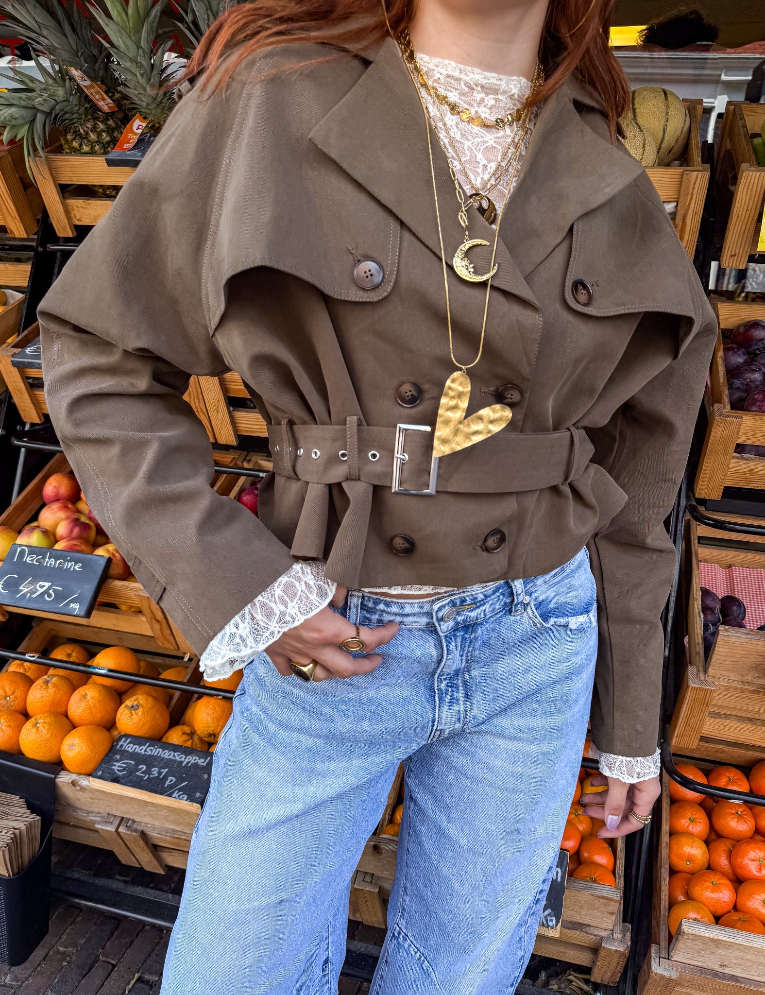 Lou Cropped Trenchcoat Army