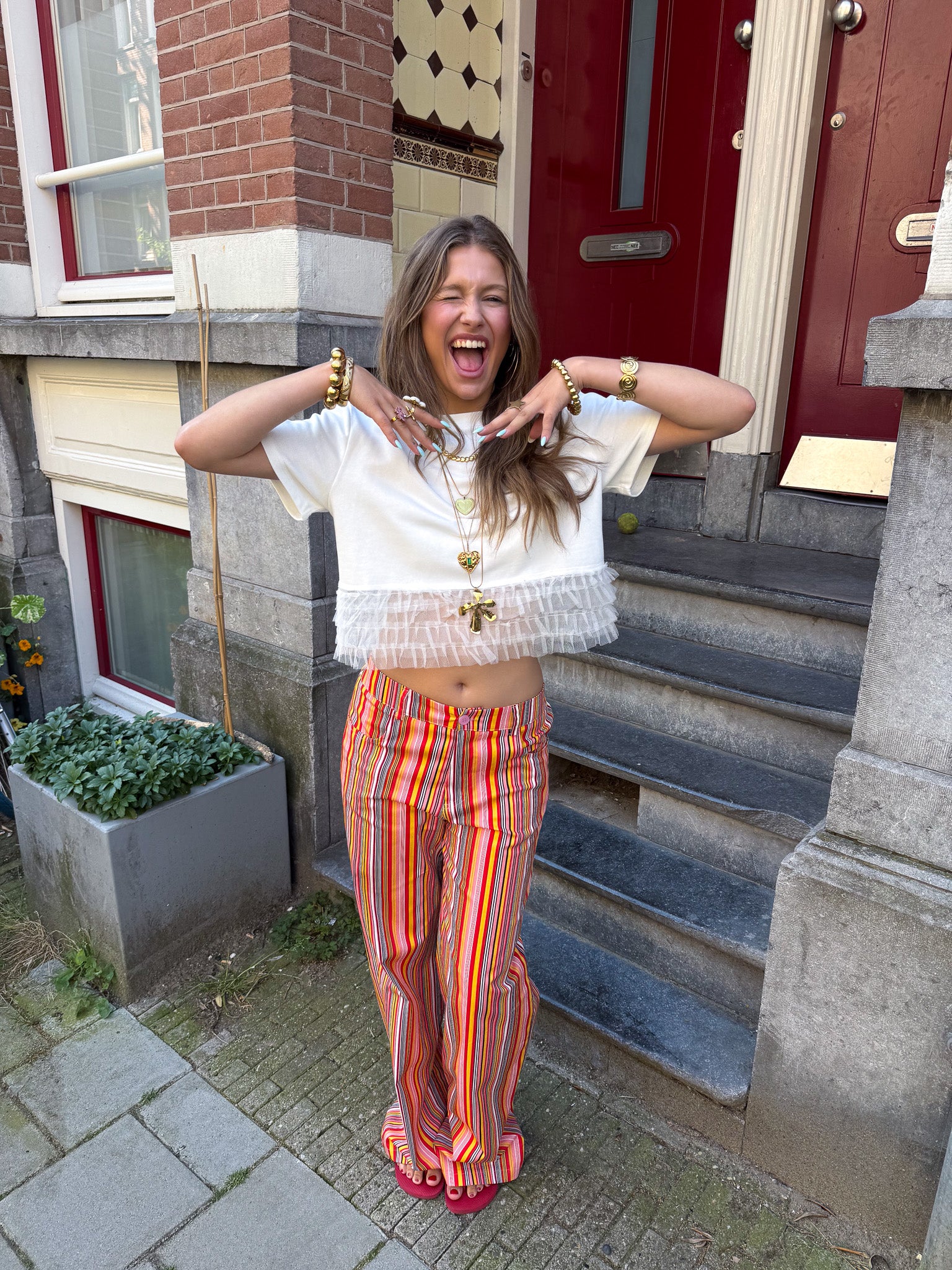 Nonna Gestreepte Pantalon