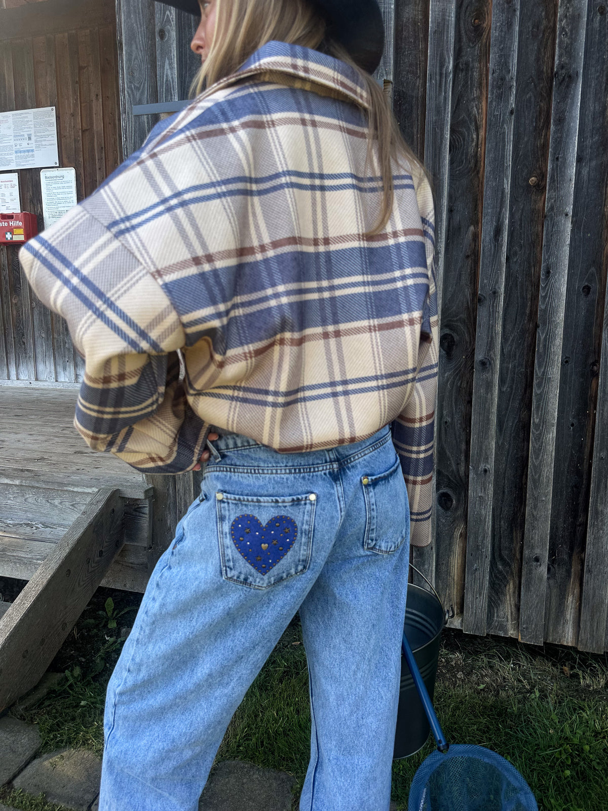 Heart Pocket Straight Leg Jeans