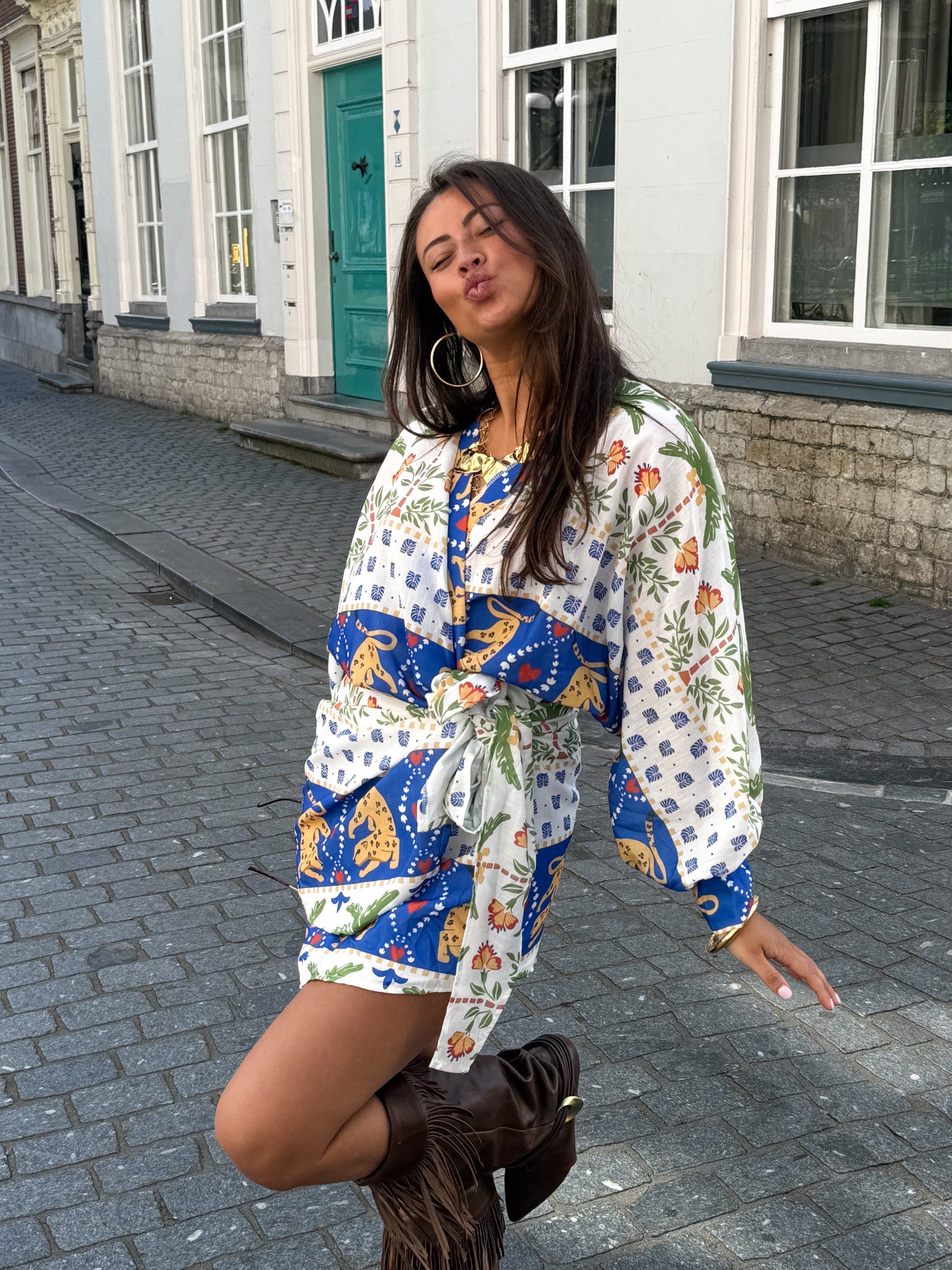 Marigold Dress Jungle Ecru
