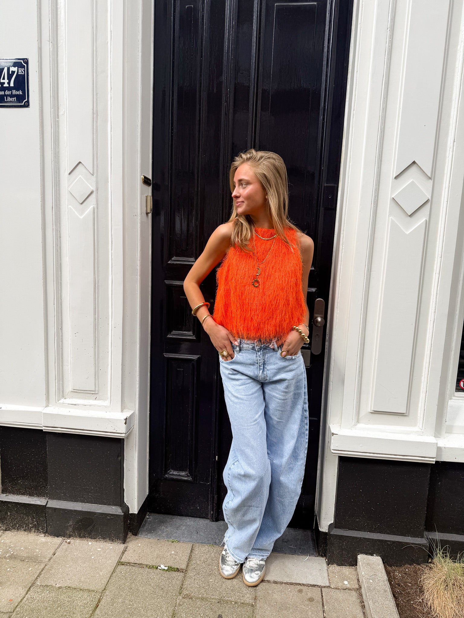 Maryam Fluffy Top Oranje