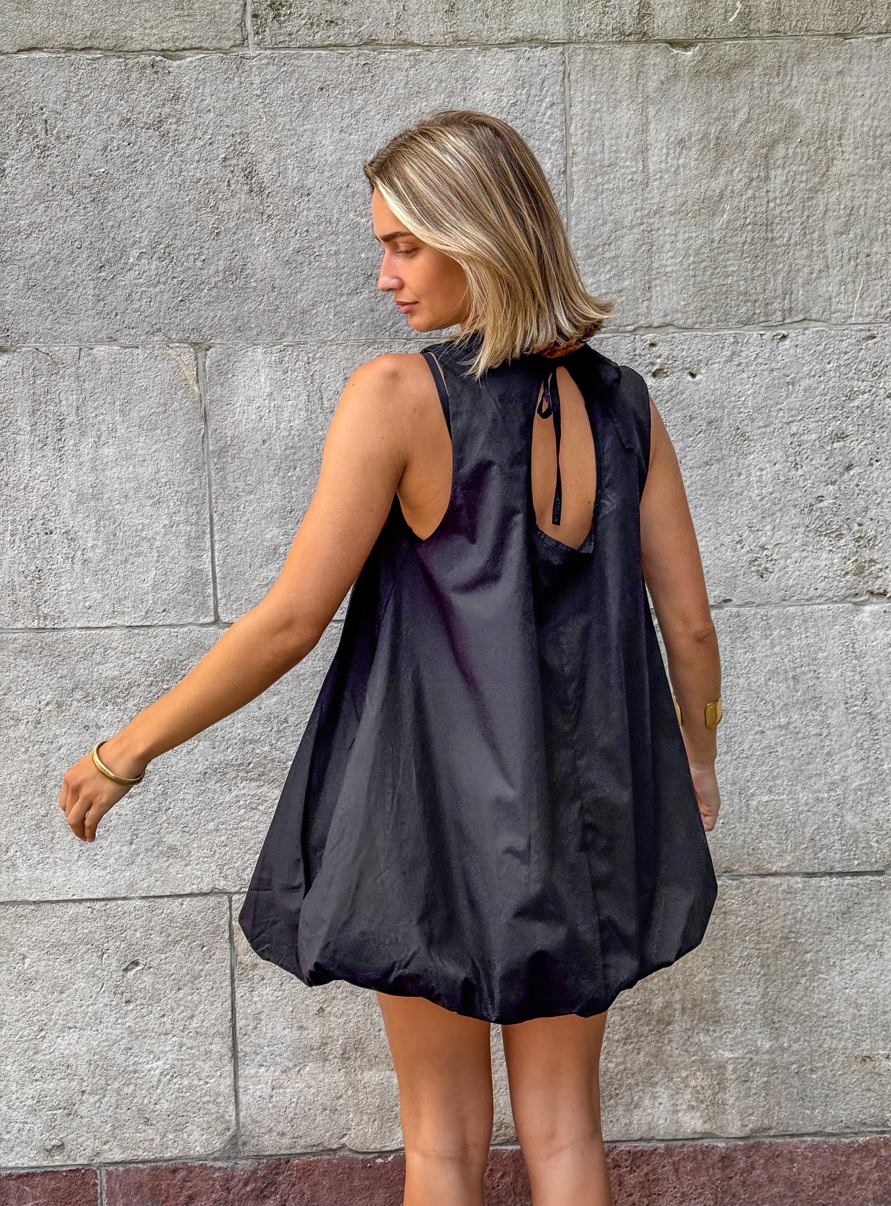 Mary Balloon Dress Black