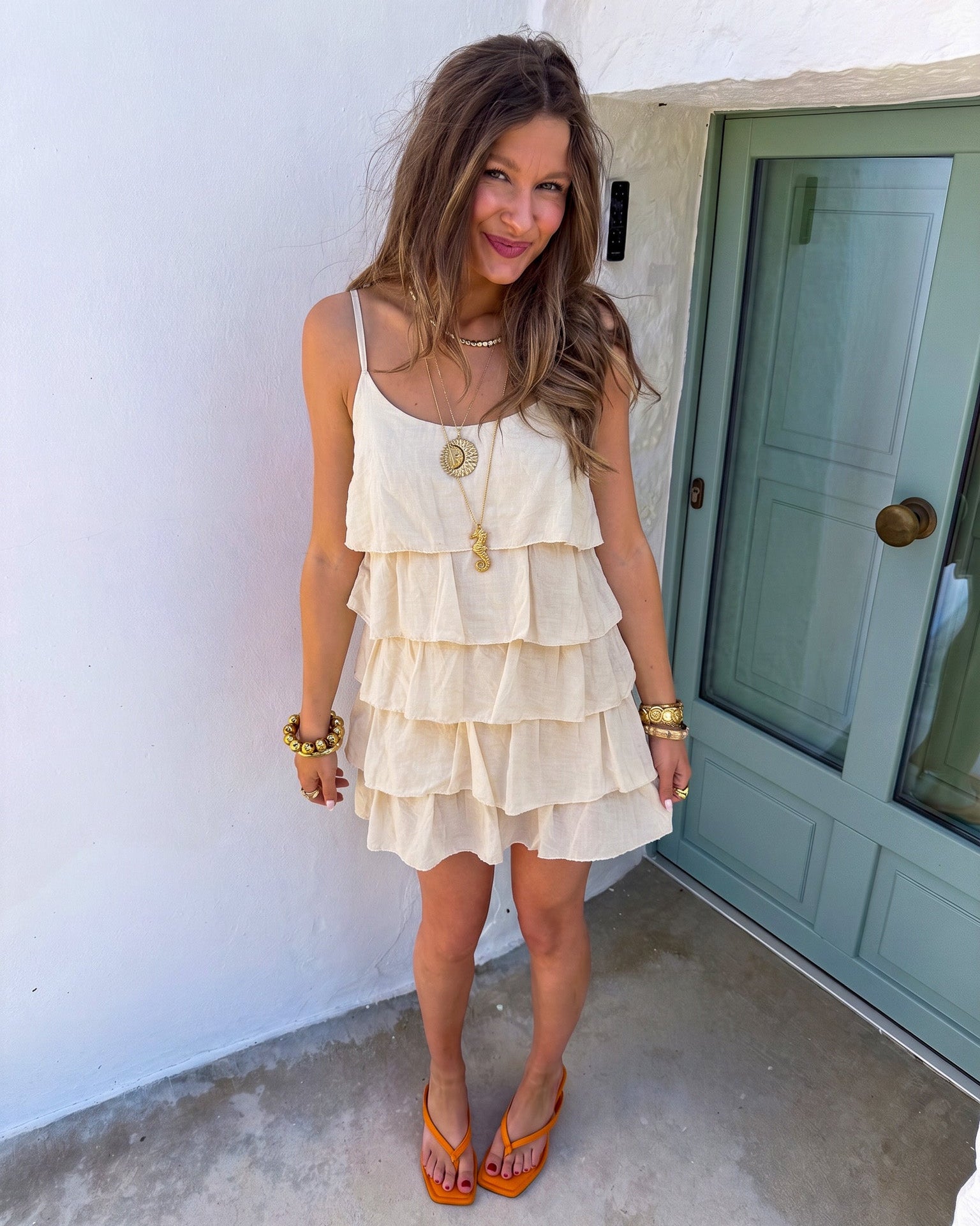 Maud Flowy Jurk Creme