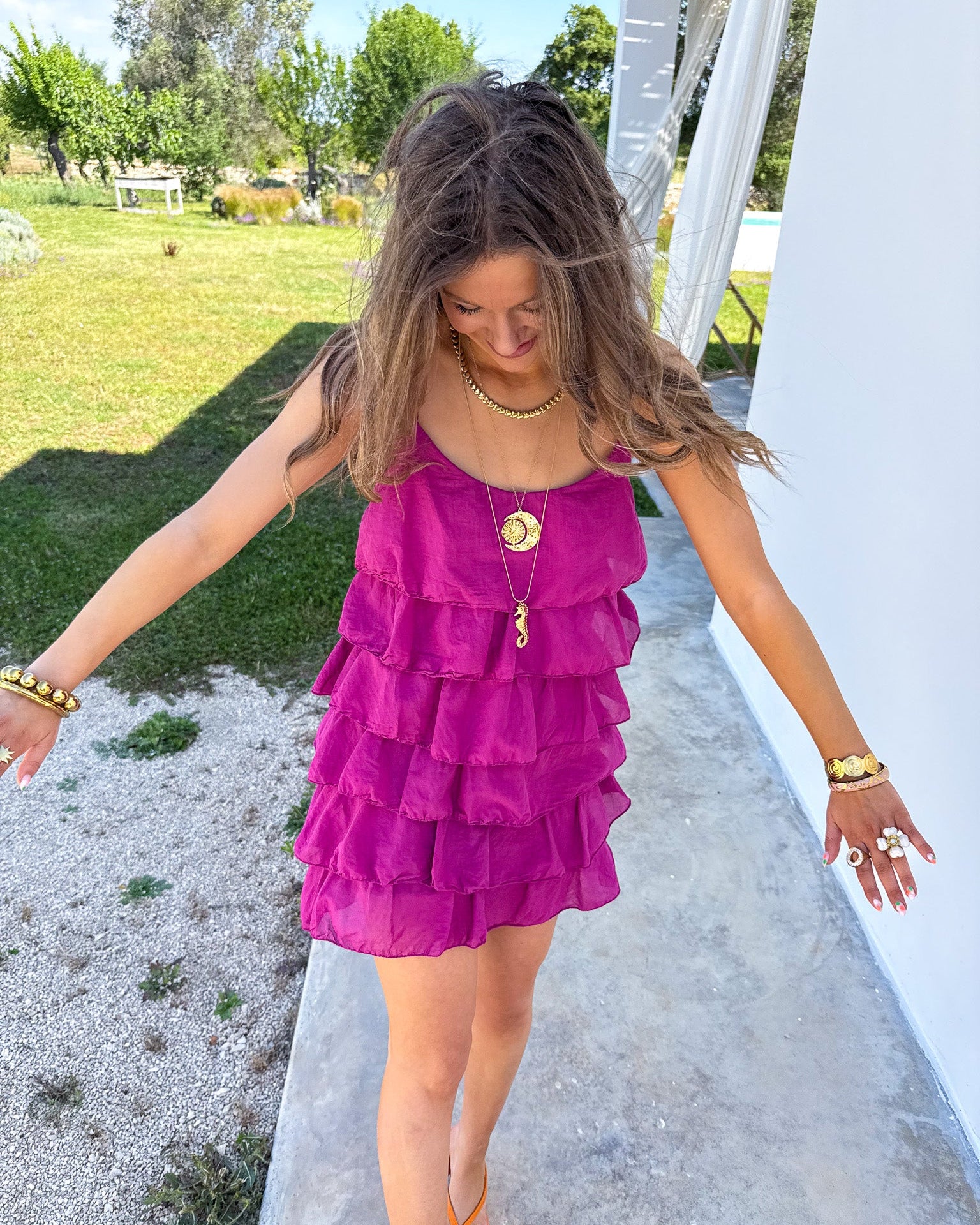 Maud Flowy Jurk Paars