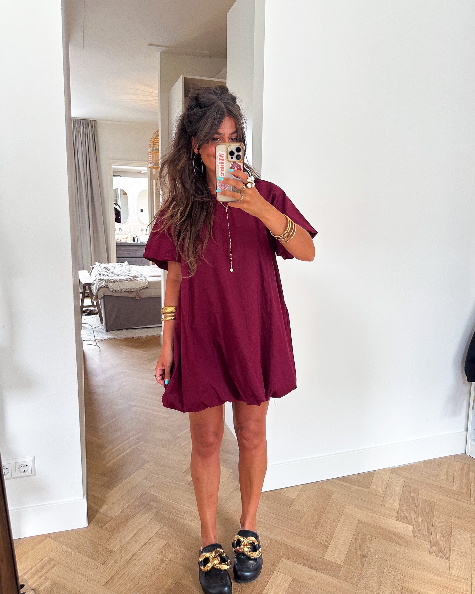 Mayores Jurk Bordeaux