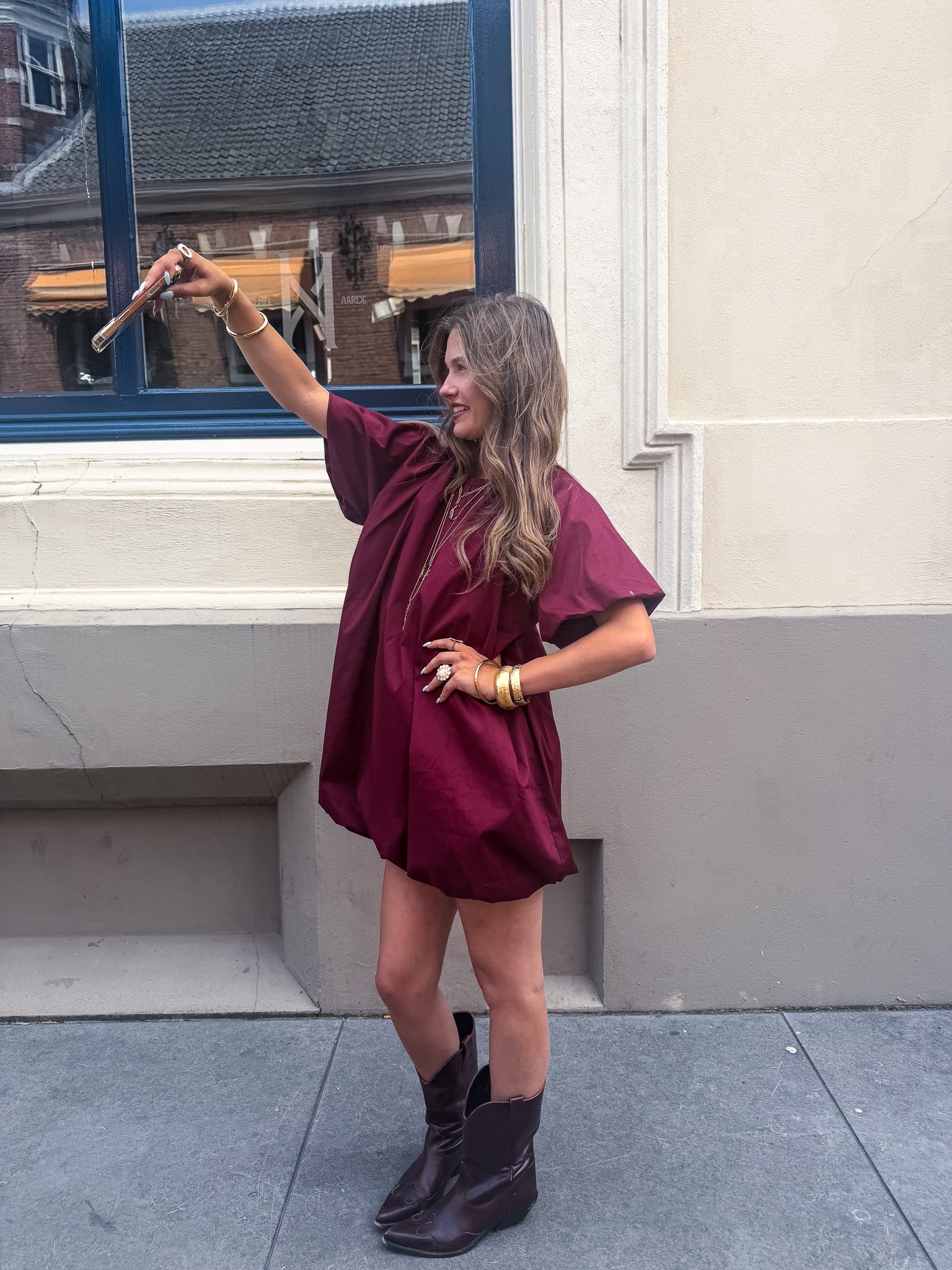 Mayores Jurk Bordeaux