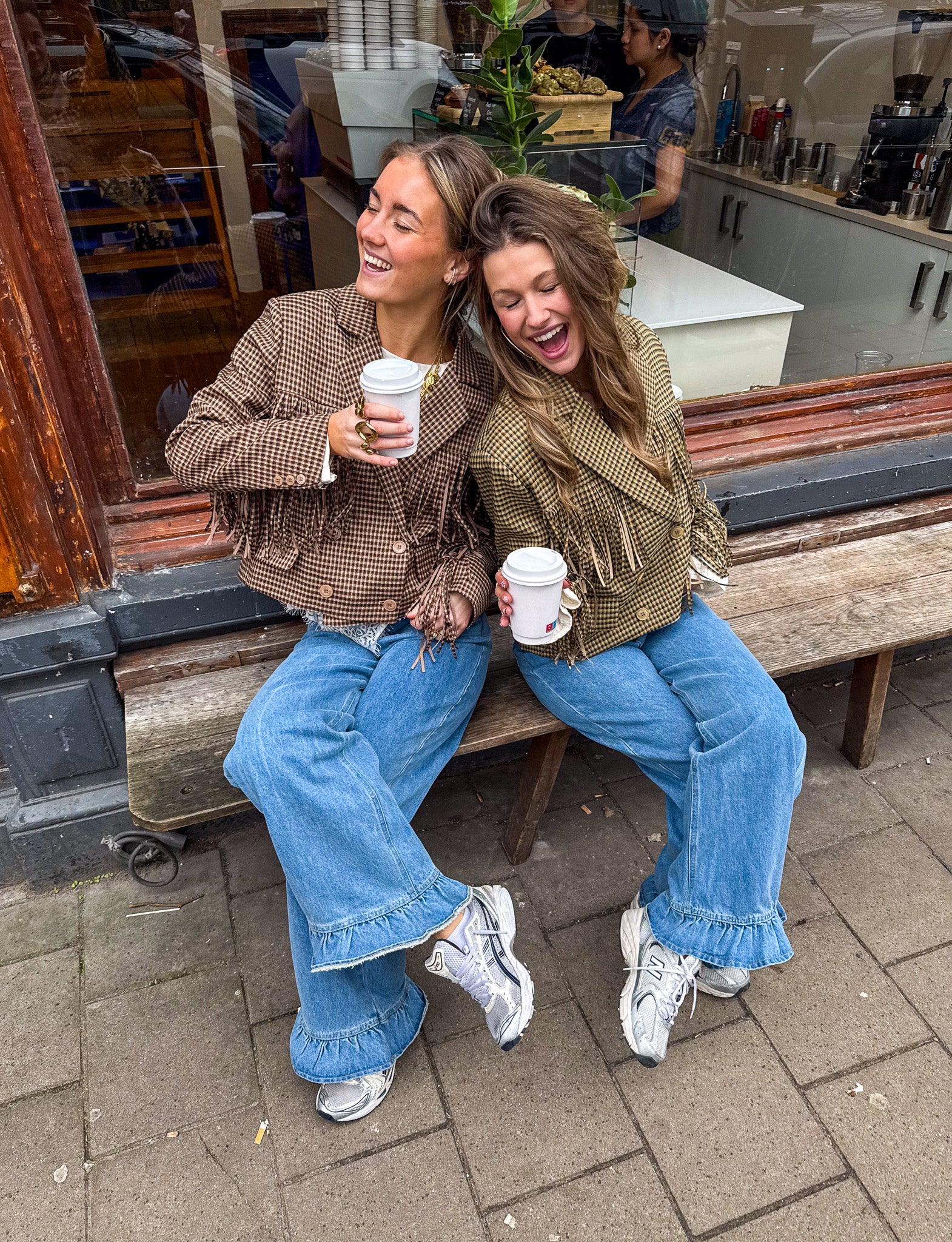 Blazer à carreaux marron Lexi Franje