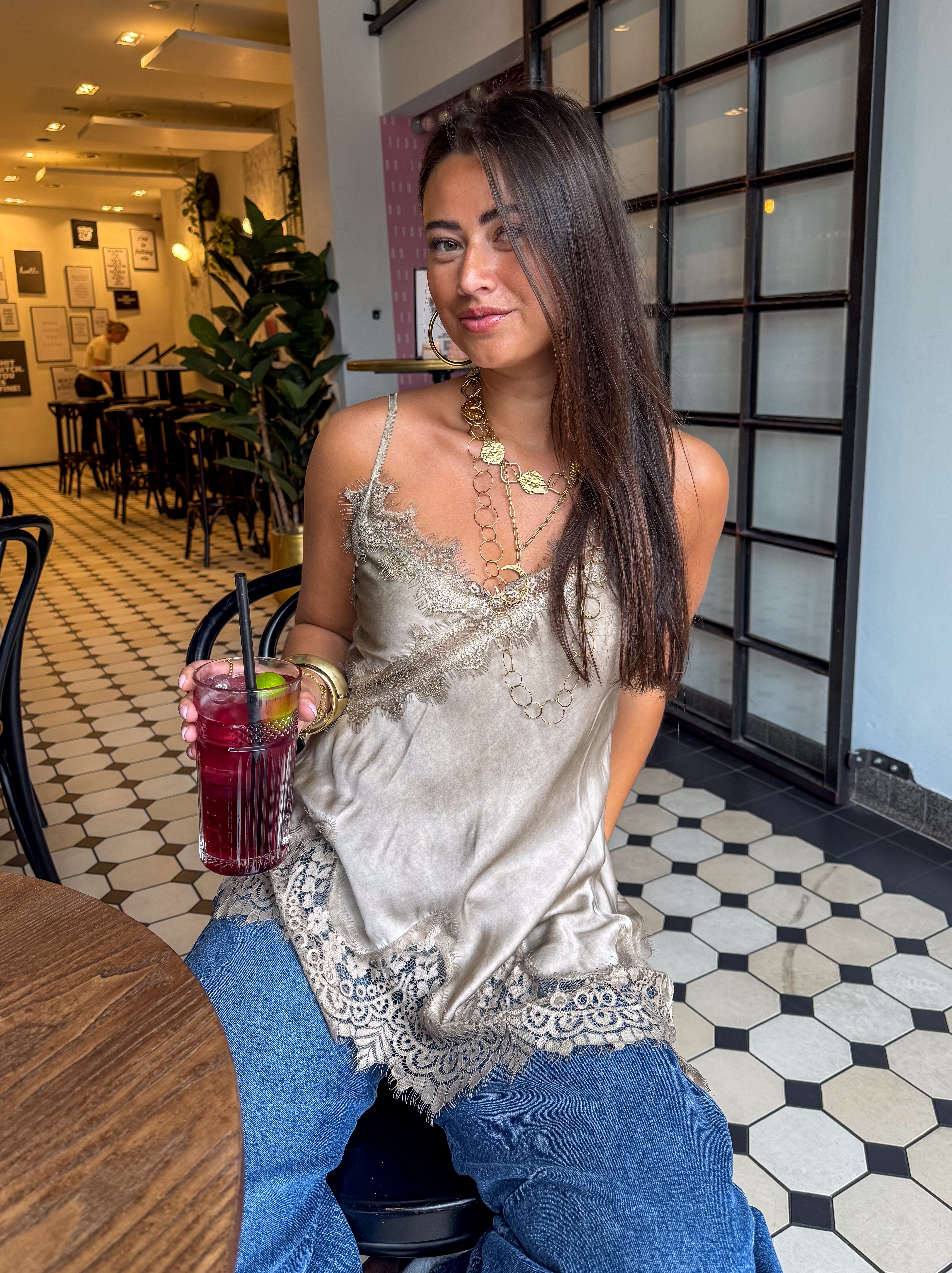 Mimi Lace Top Beige