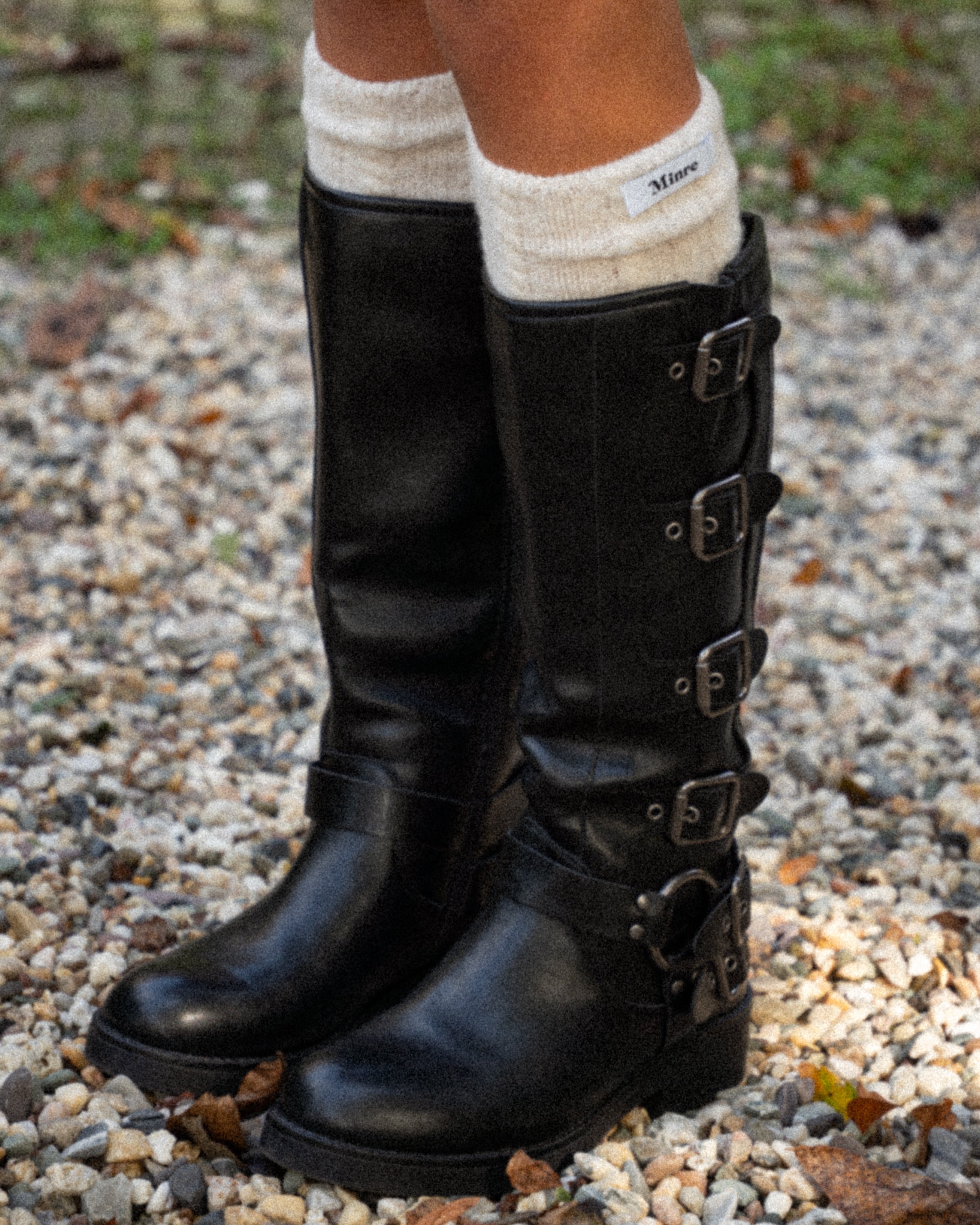 Minre Knee High Socks Creme