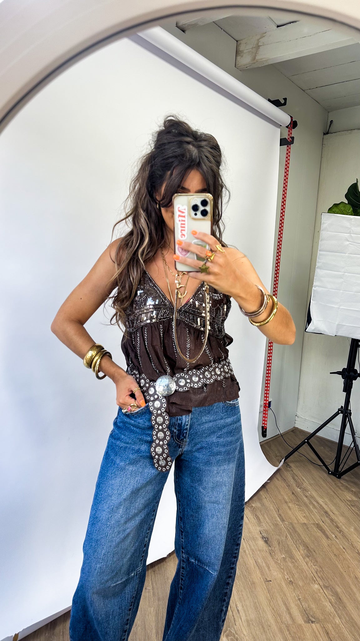 Haut papillon marron