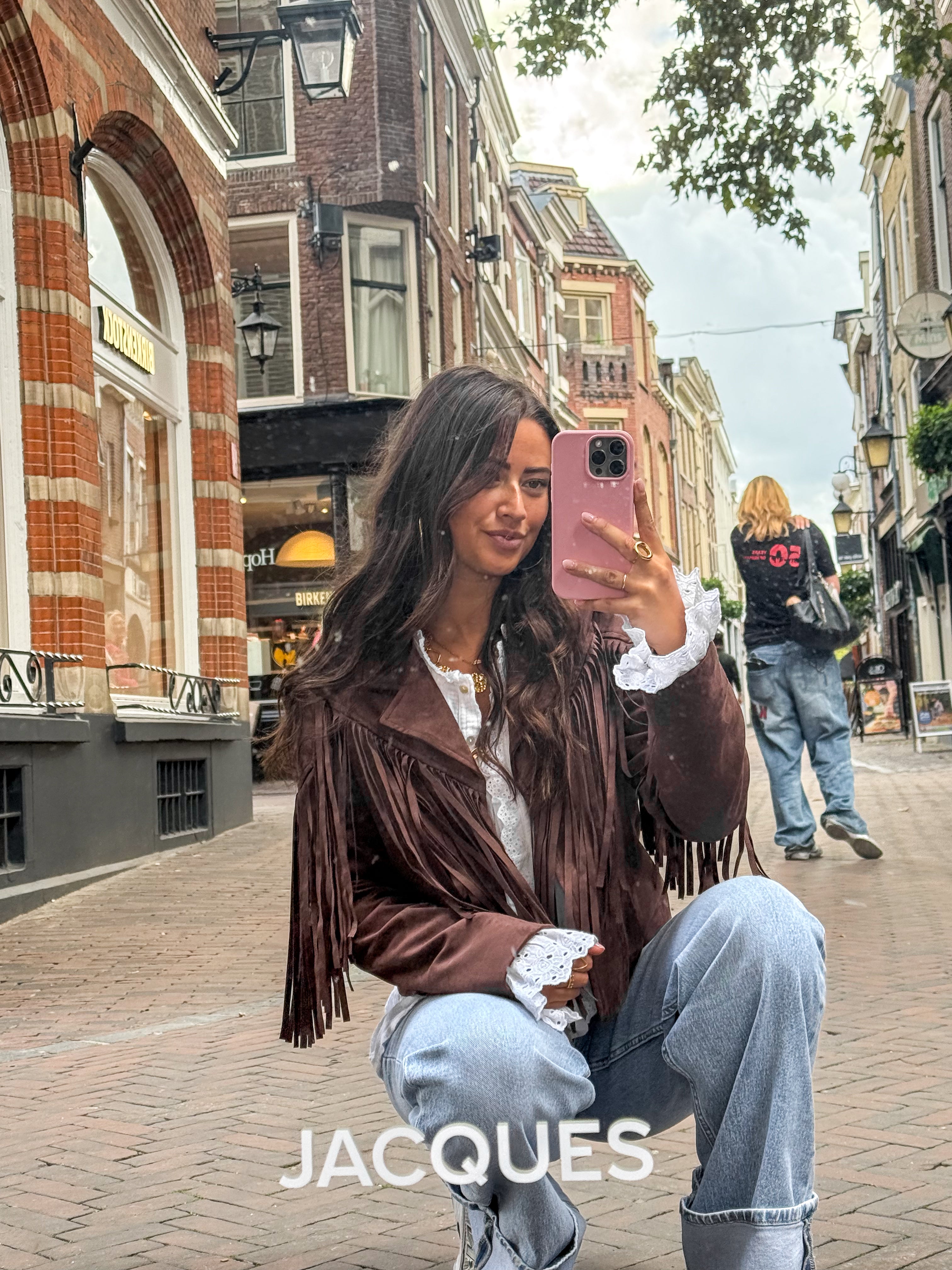 Maui Fringe Jacket Brown