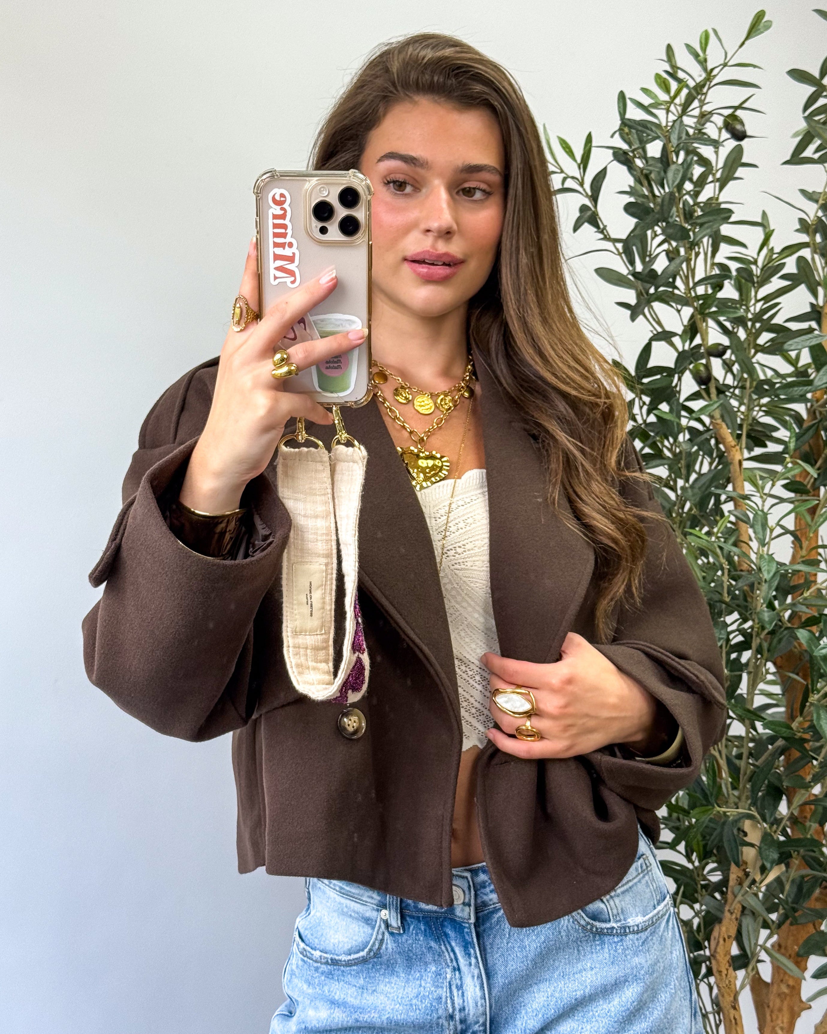 Paris Cropped Soft Trenchcoat Brown