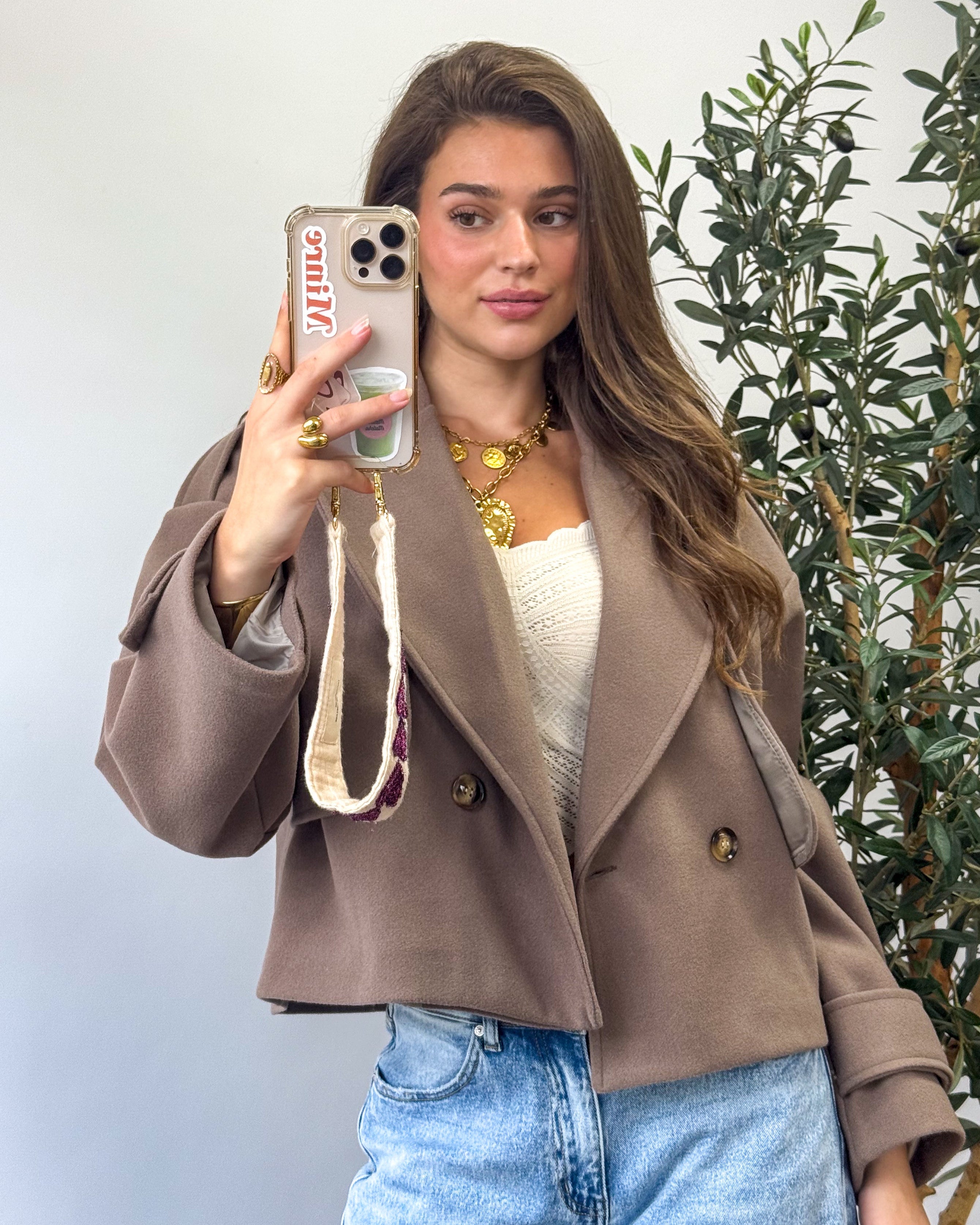 Trench court souple Paris Taupe
