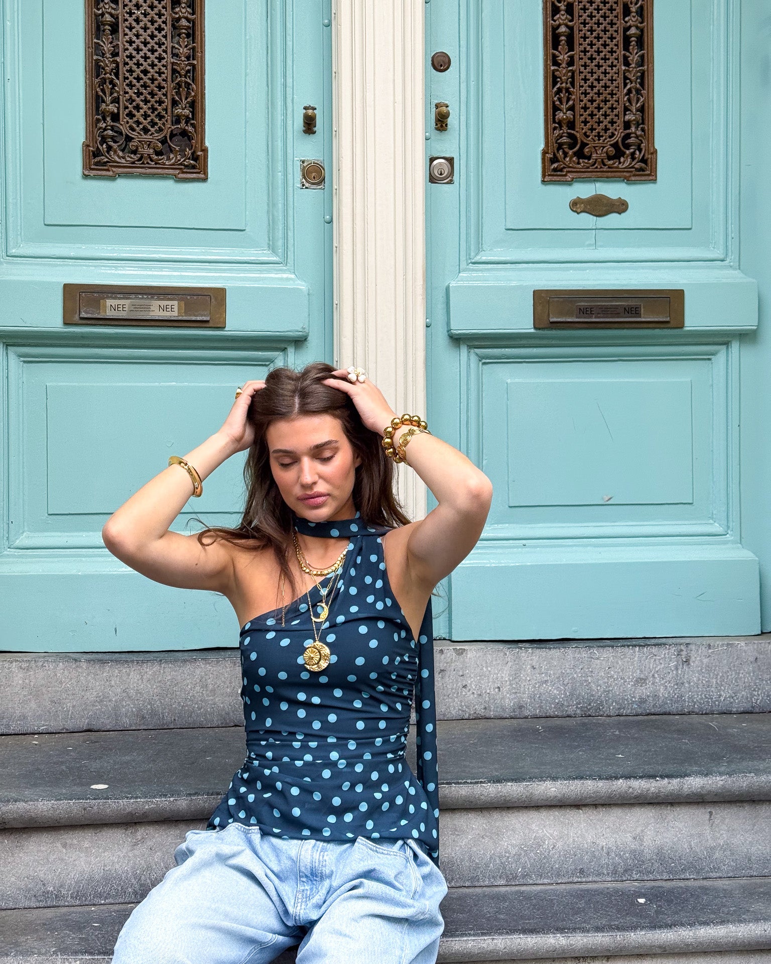Misha Stippen Top Aqua
