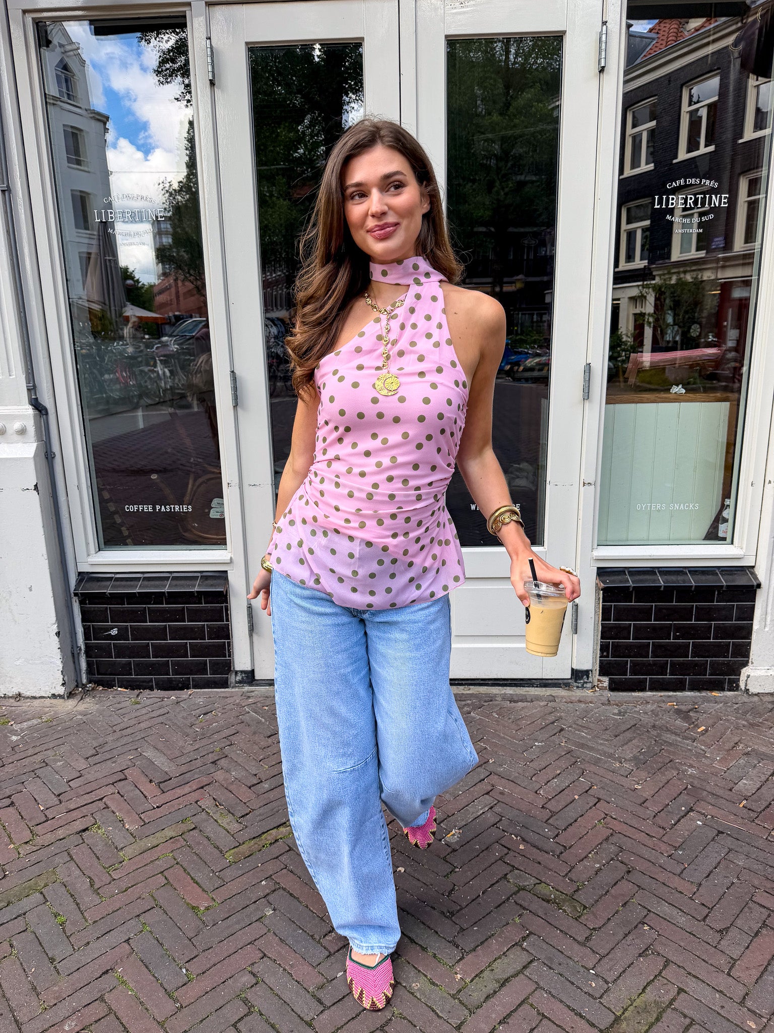 Misha Dots Top Pink