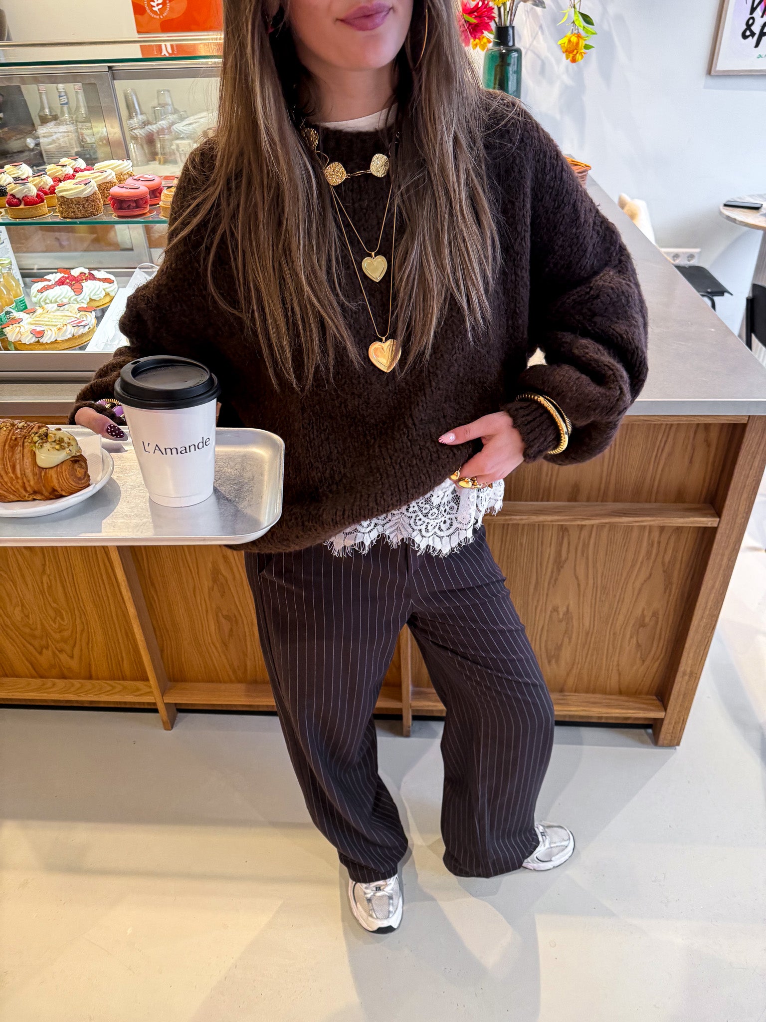 Mist Trousers Brown Striped