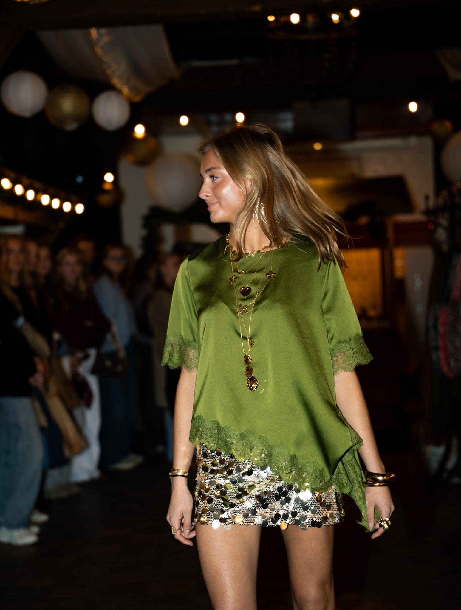 Misty Lace Top Green