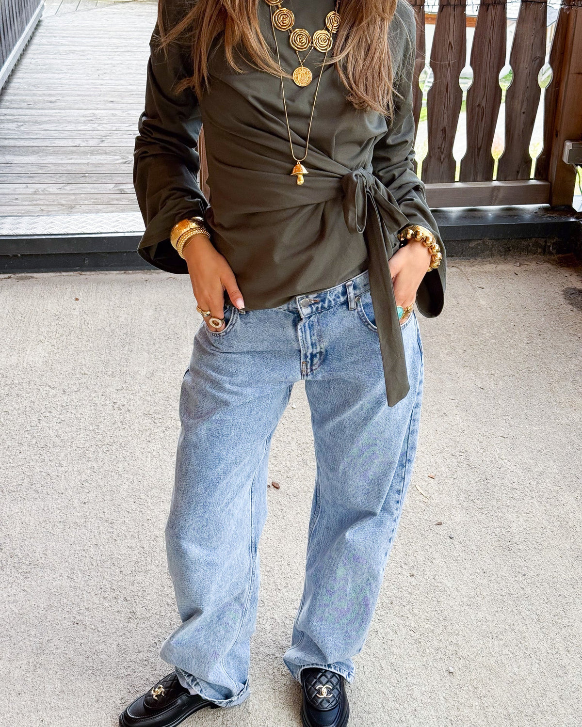 Heart Pocket Straight Leg Jeans