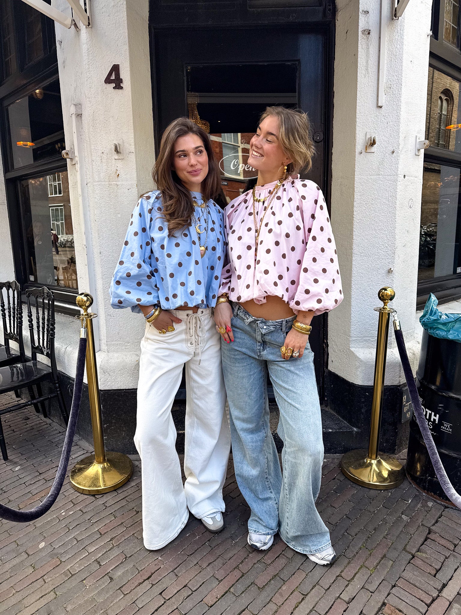 Wide Leg Jeans met Gevouwen Knoop