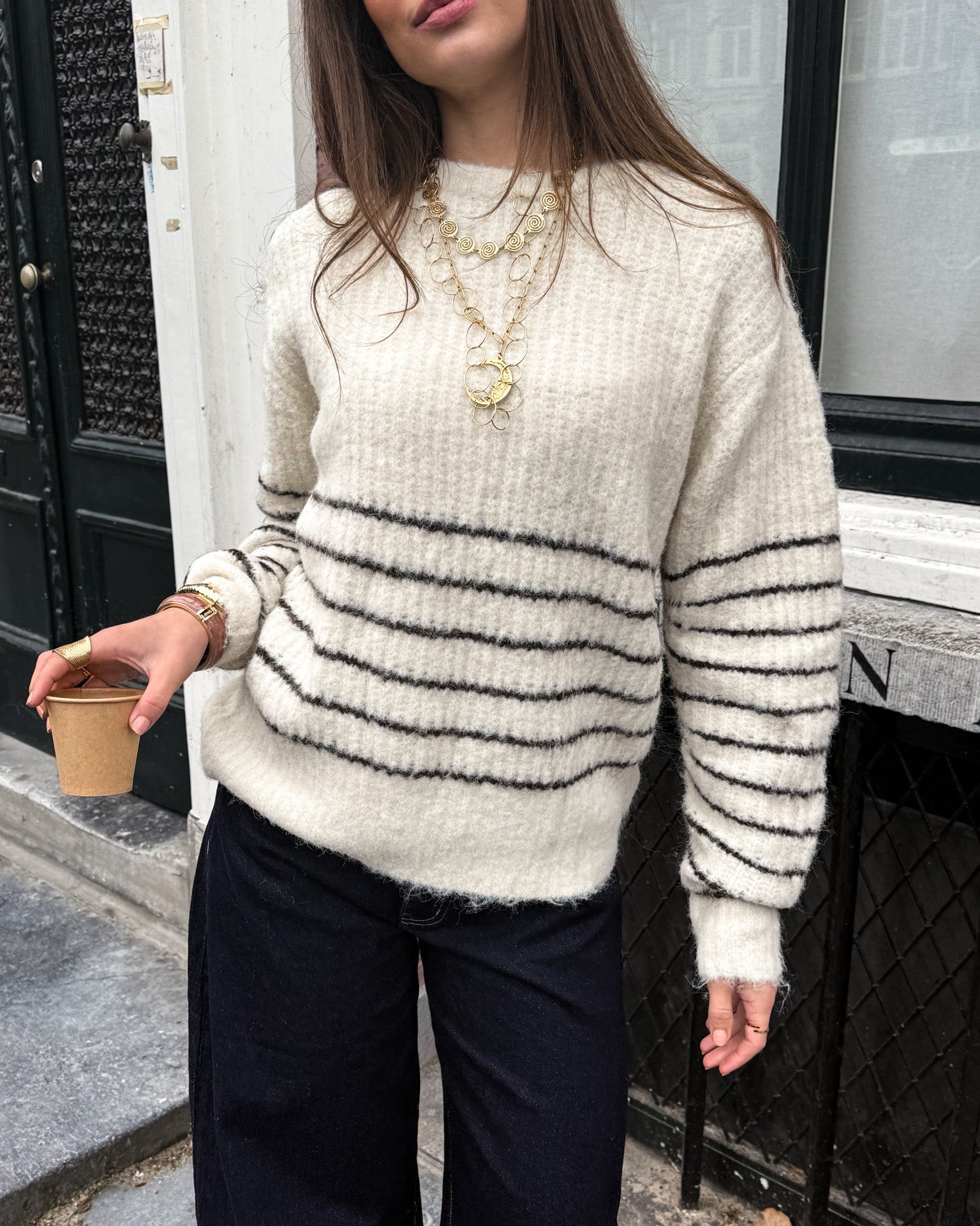 Nienke Sweater Brown Stripe