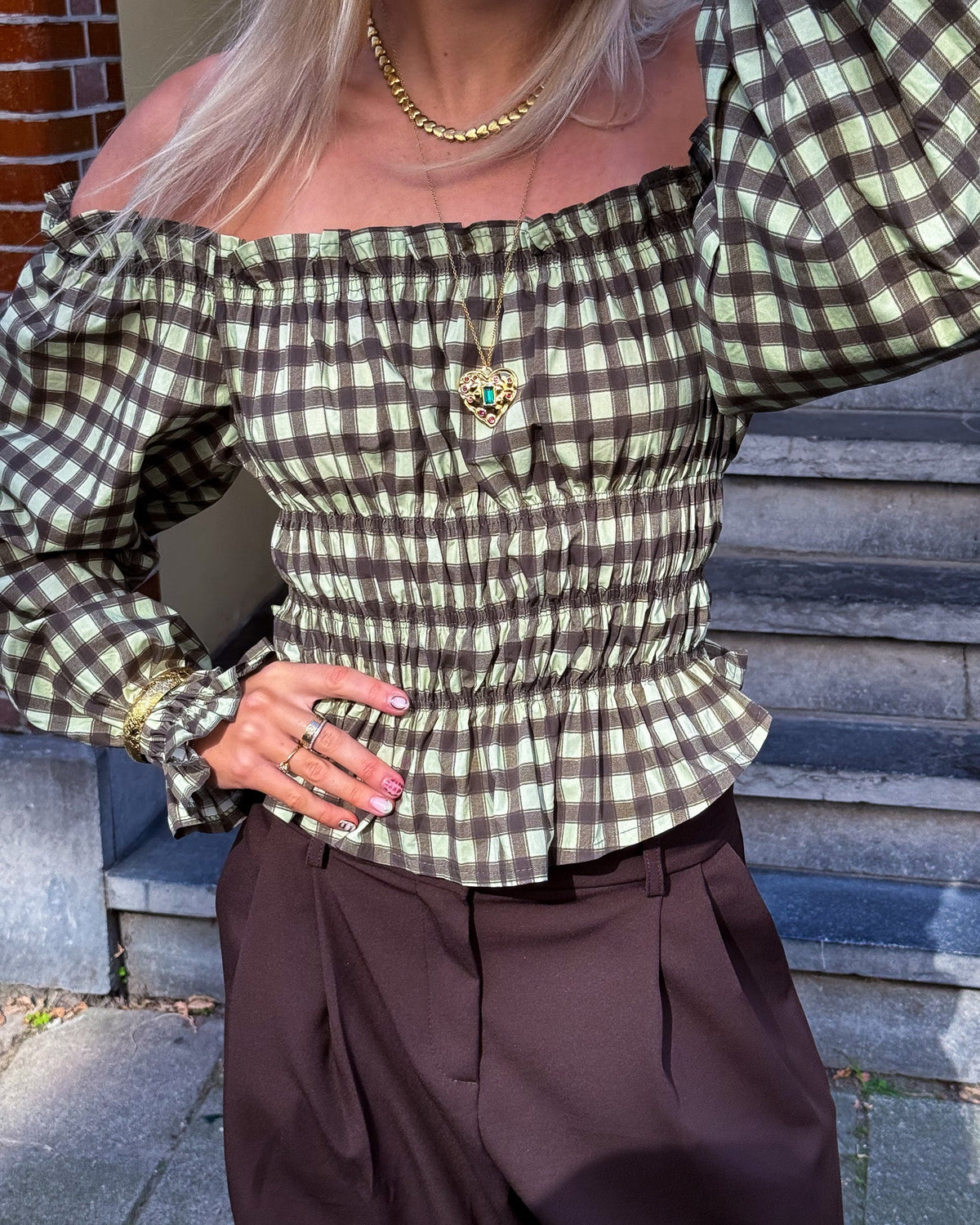 Nori Geruite Top Groen