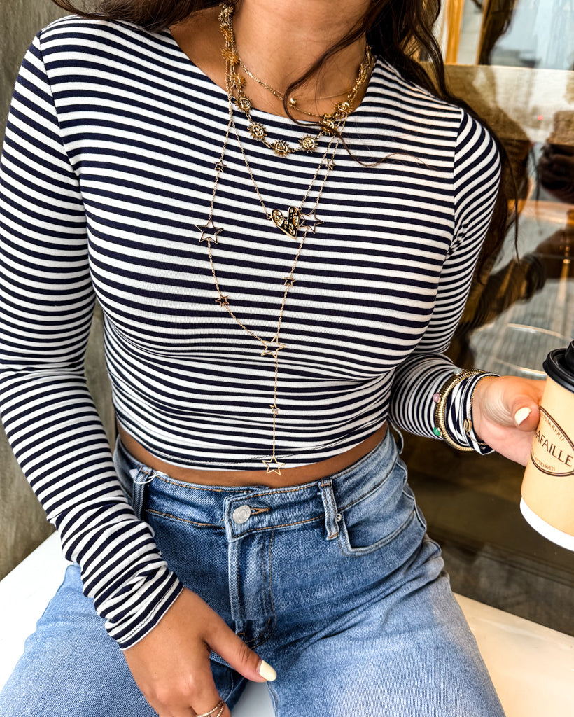 Nova Striped Top Navy