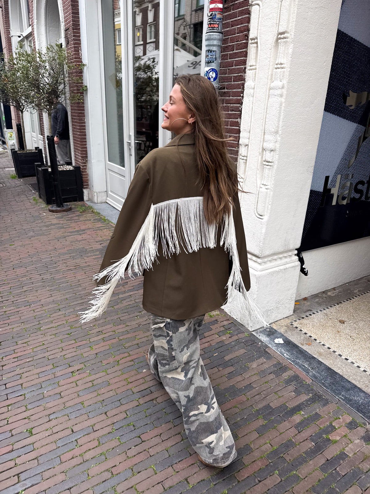 Ody Fringe Blazer | Army