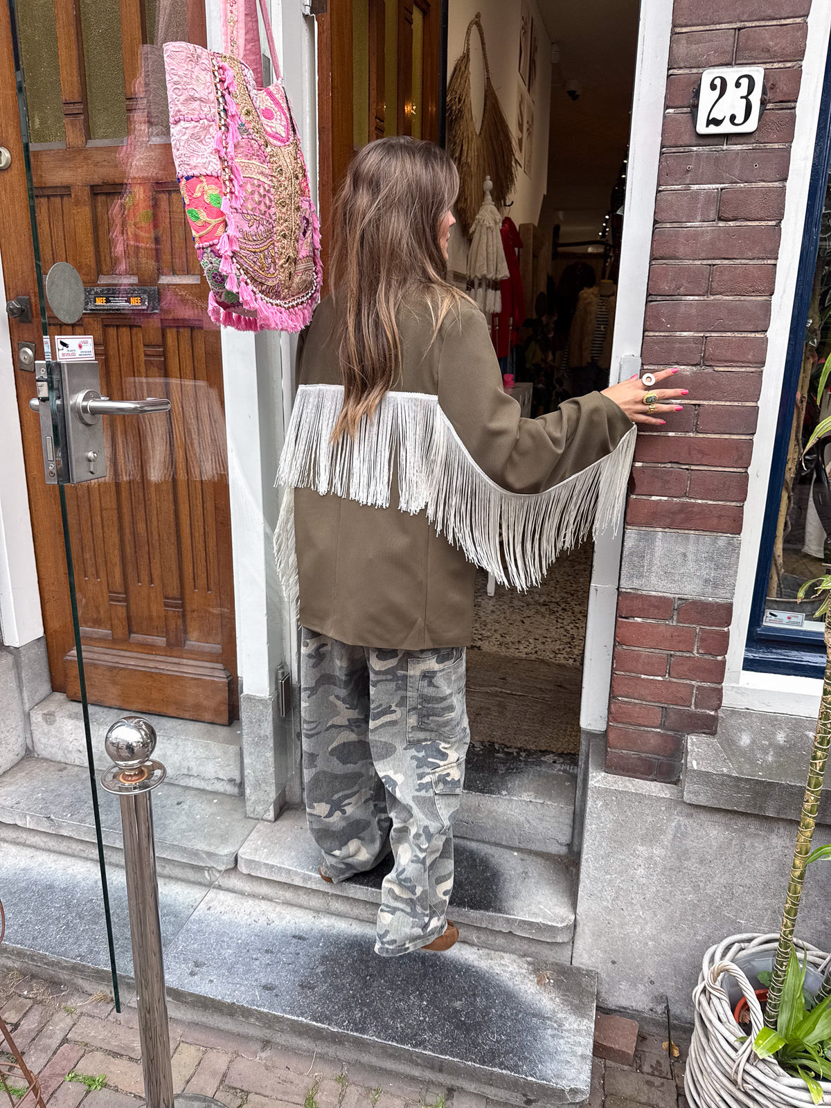 Ody Fringe Blazer | Army