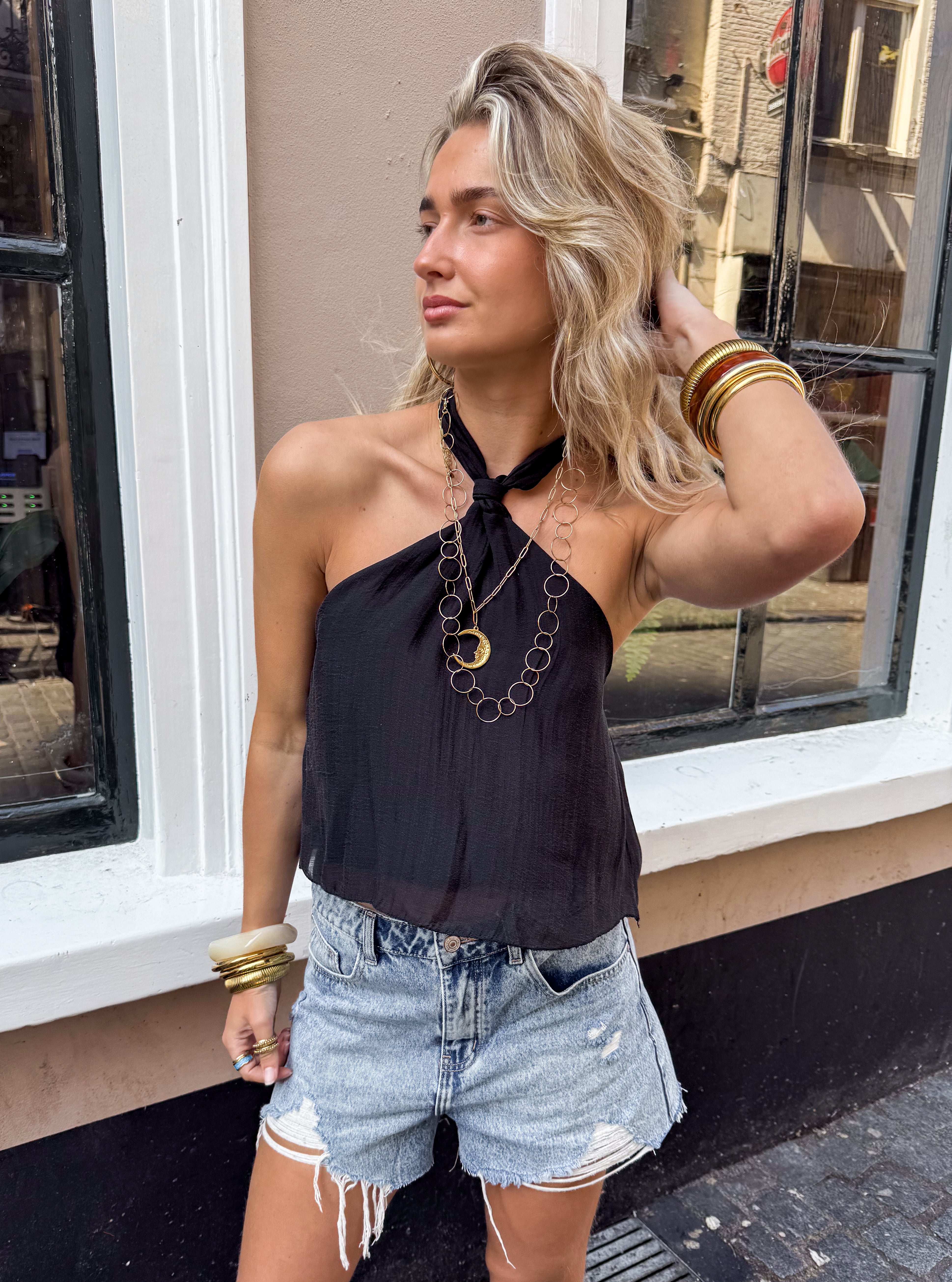 Paola Halter Top Black