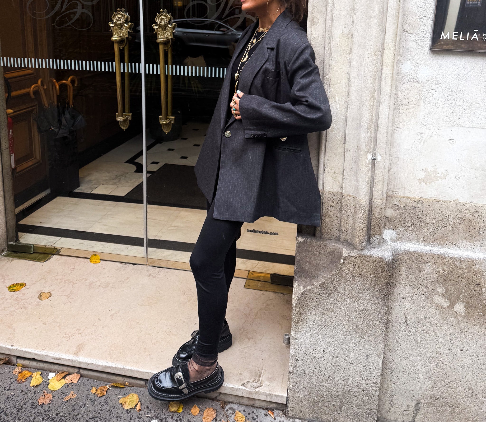 Saint Oversized Blazer Grey Stripe