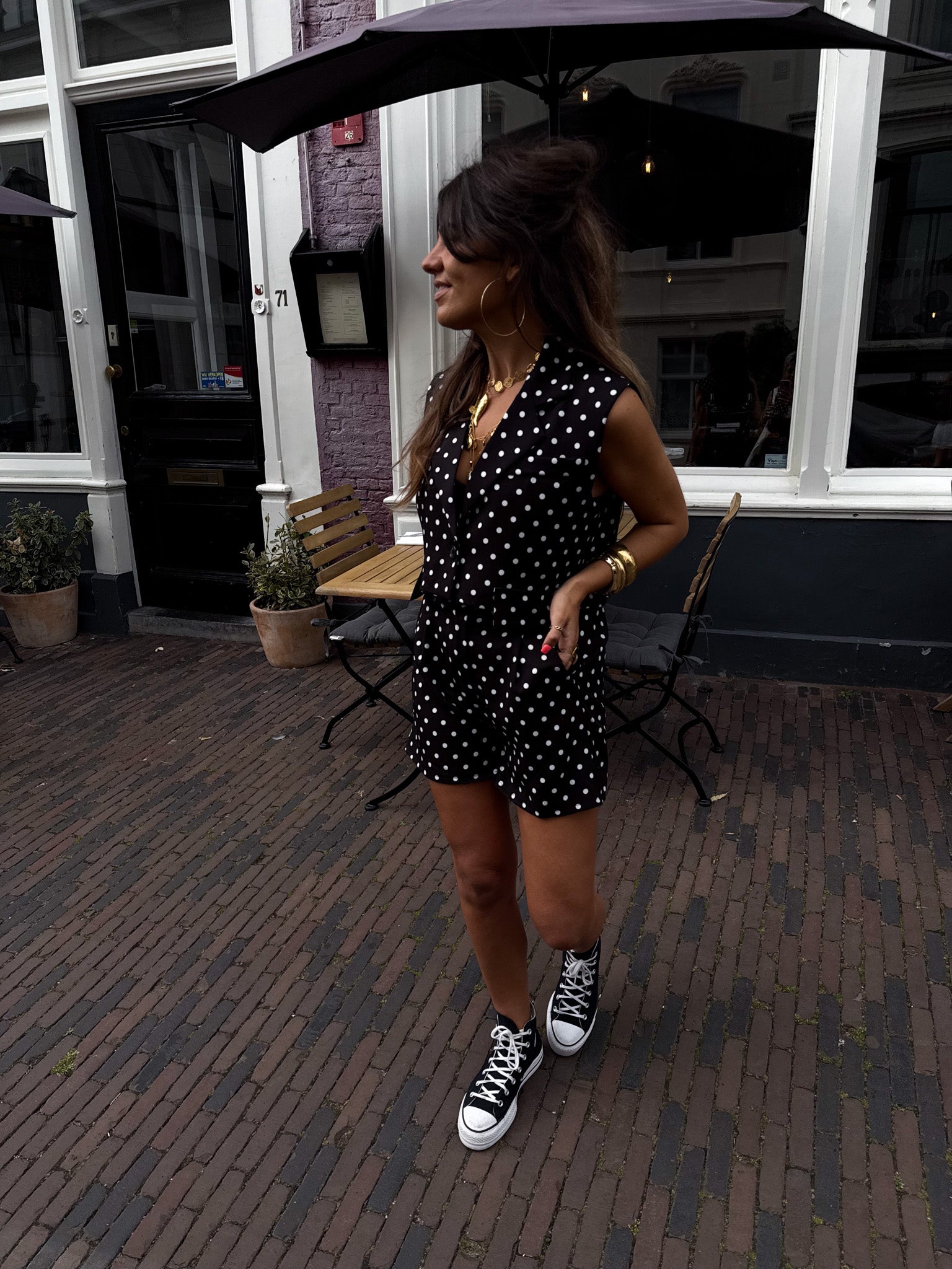 Pom Dots Gilet Black