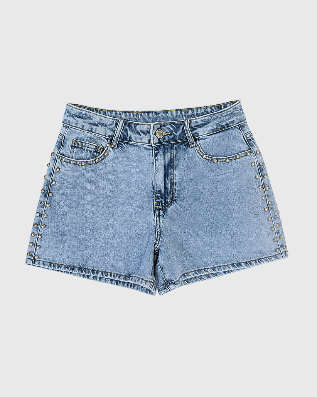 Juna Denim Shorts Side Studs | Blue