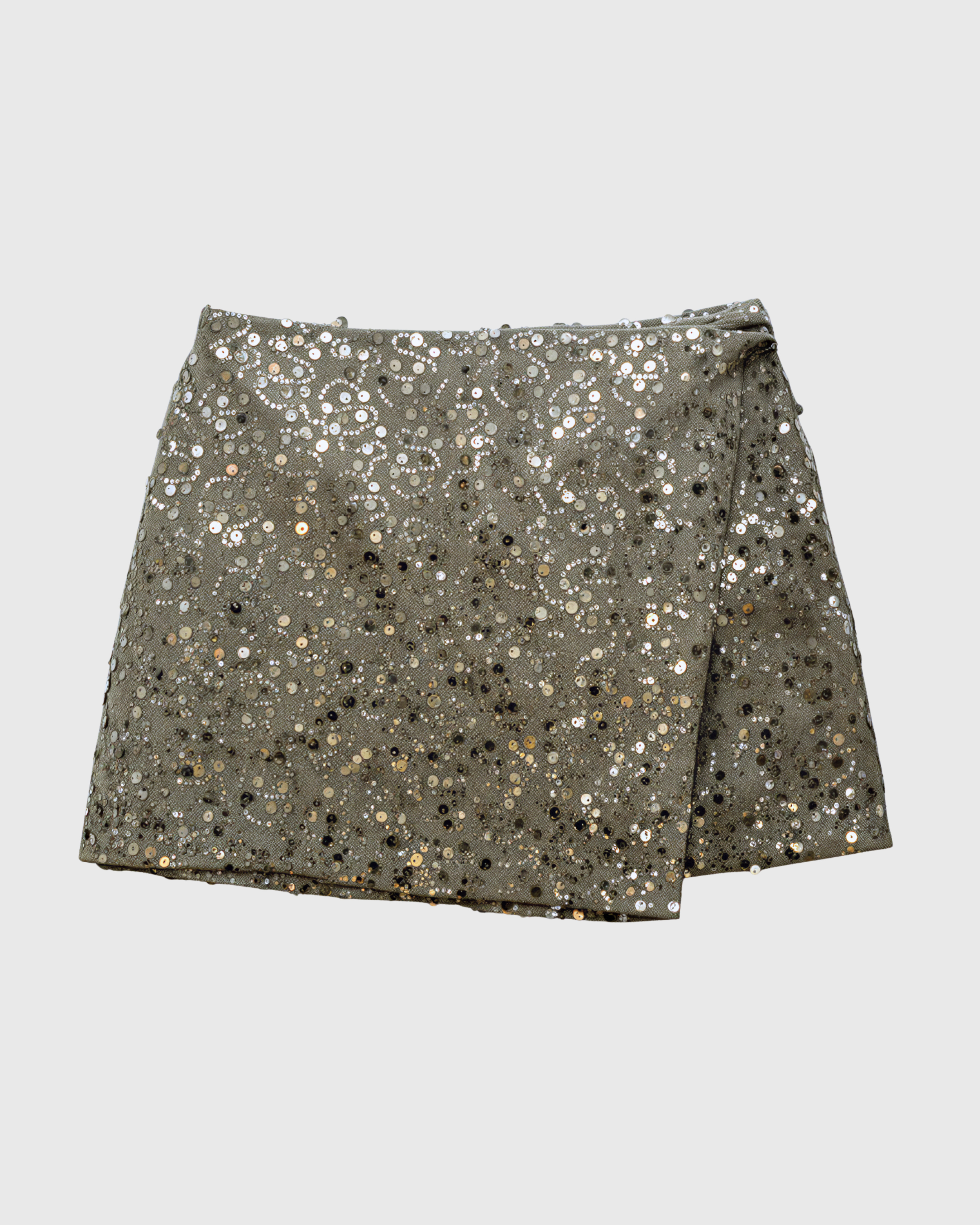Sasha Glitter Skort Khaki