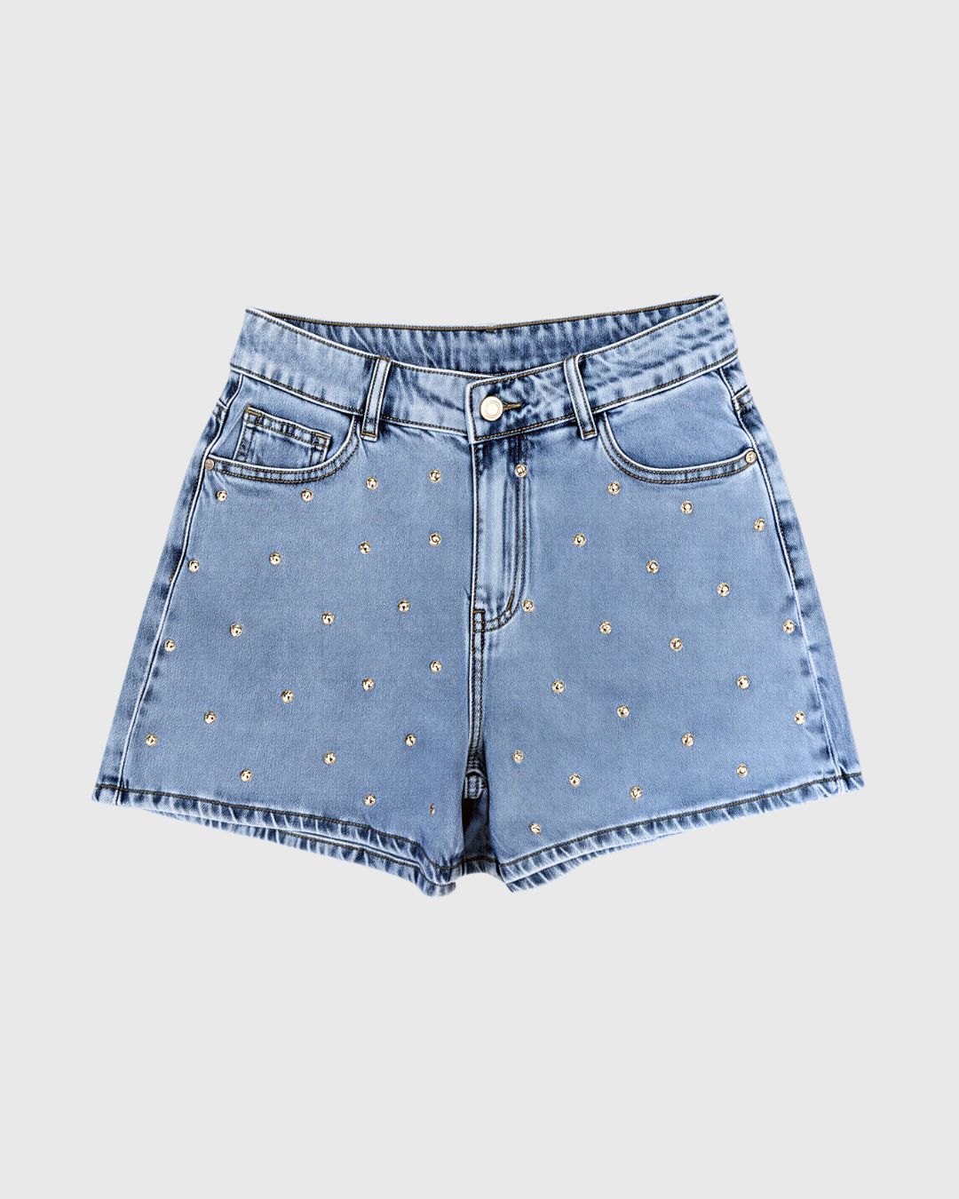 Leo Denim Shorts Studs | Blue