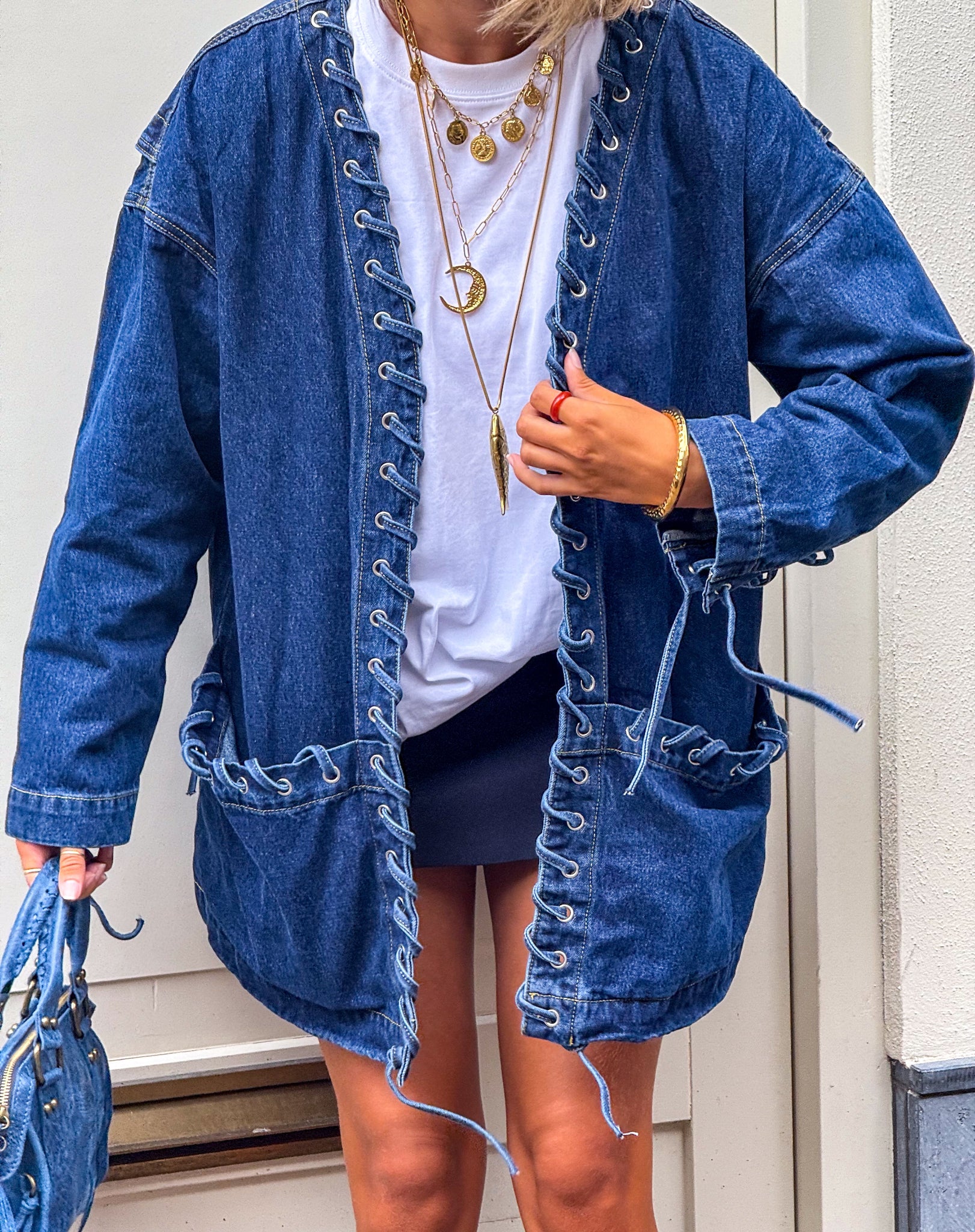 Veste en jean réfléchissante