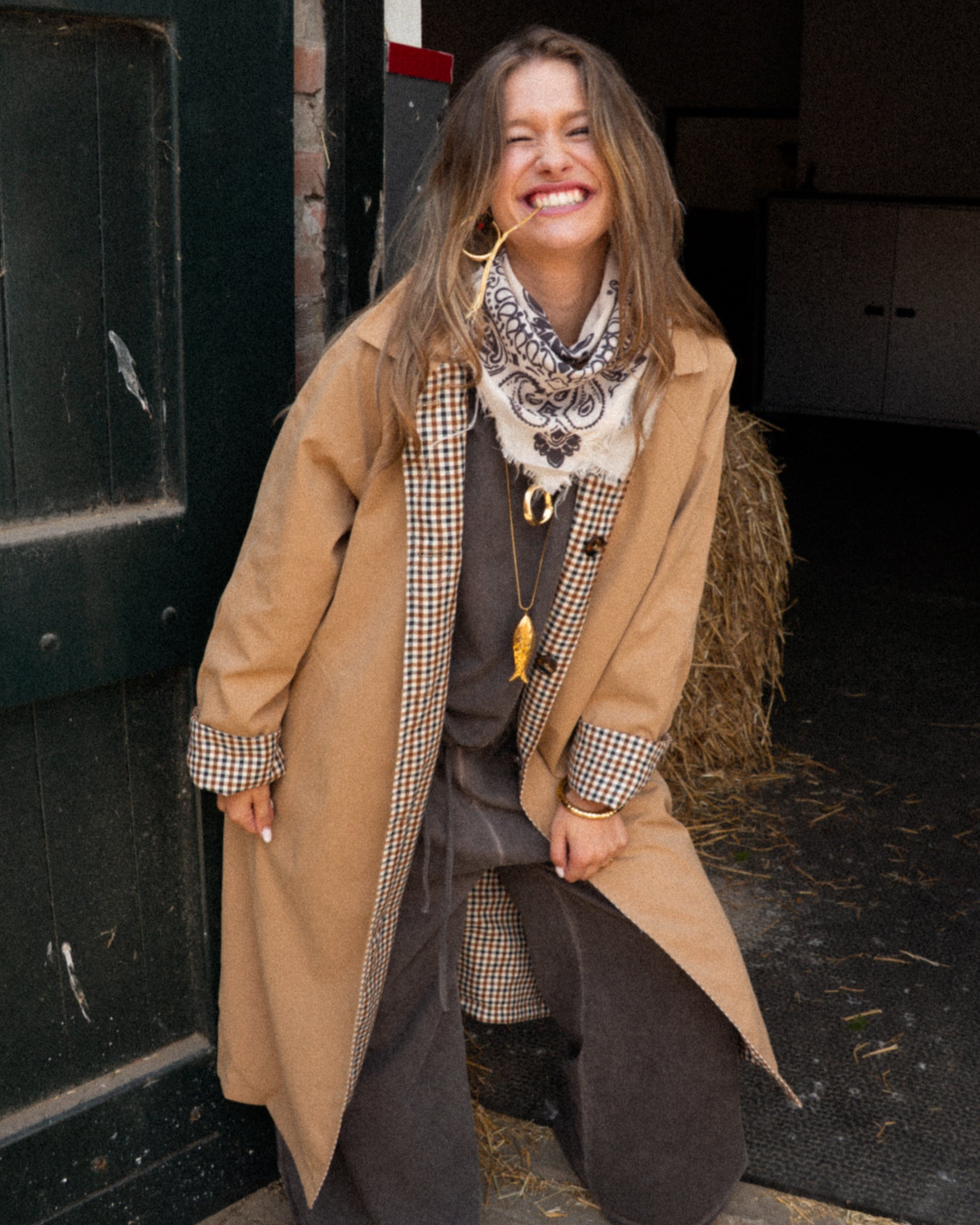 Reversible Trench Coat Camel