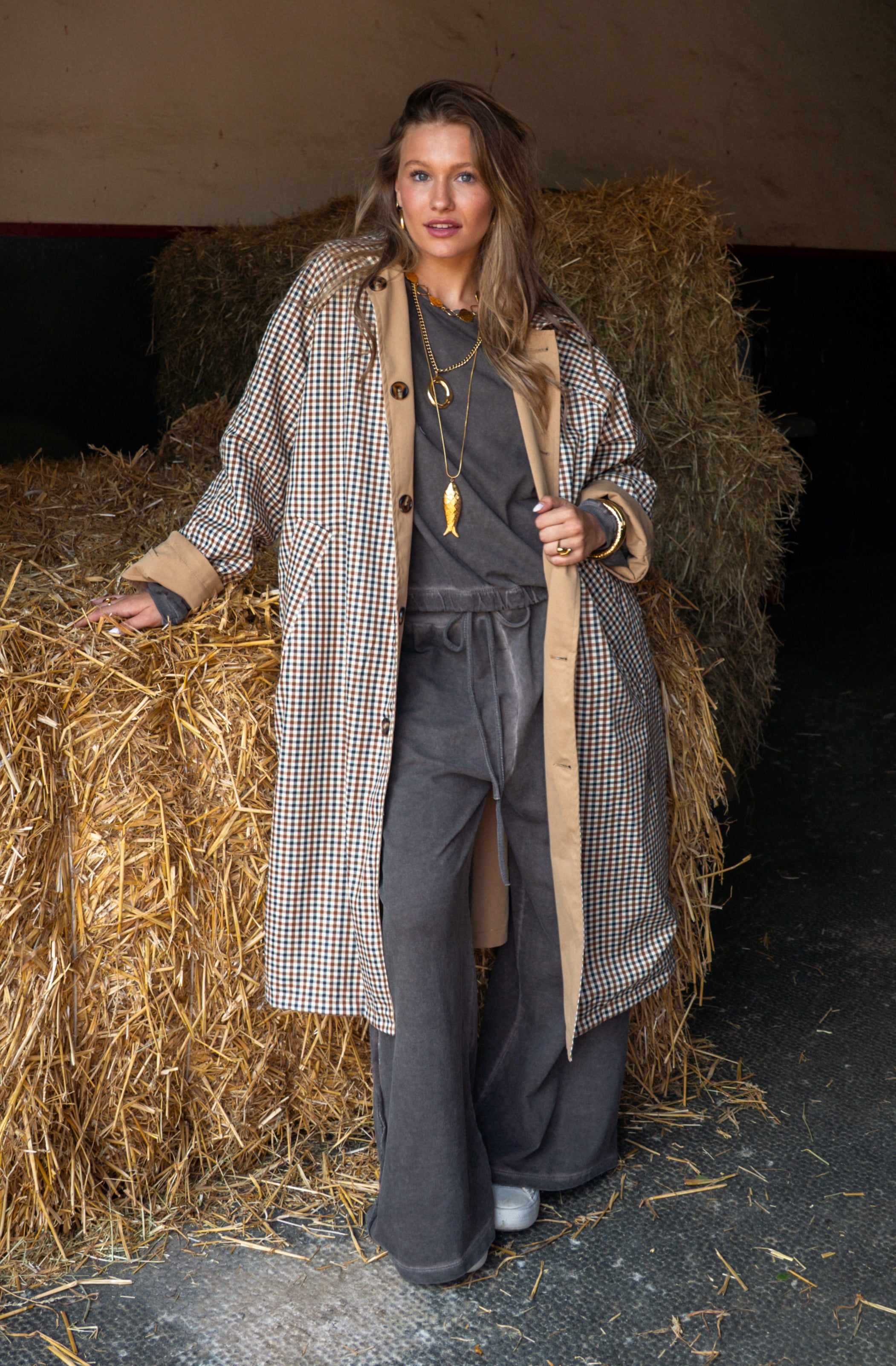 Reversible Trench Coat Camel
