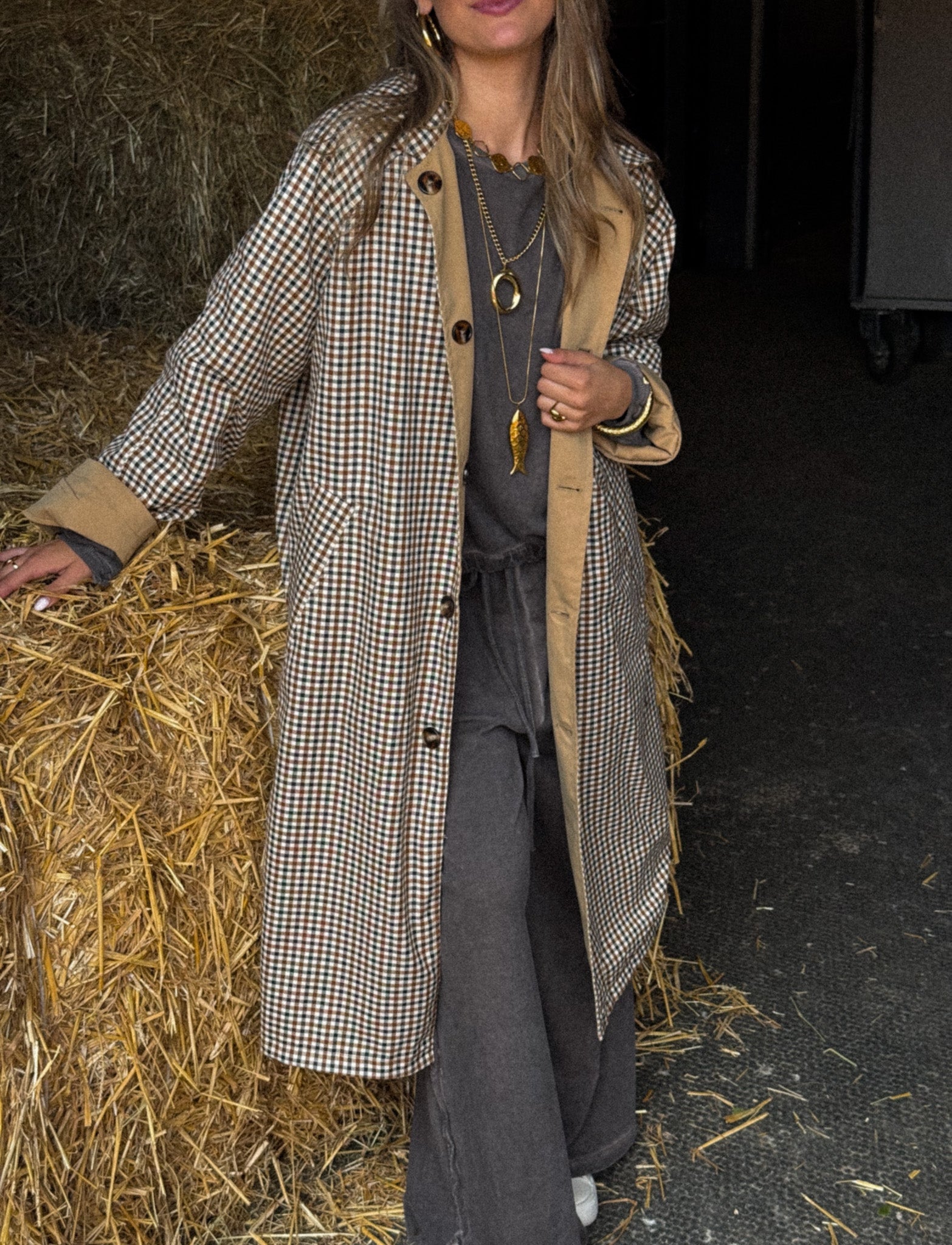 Reversible Trench Coat Camel