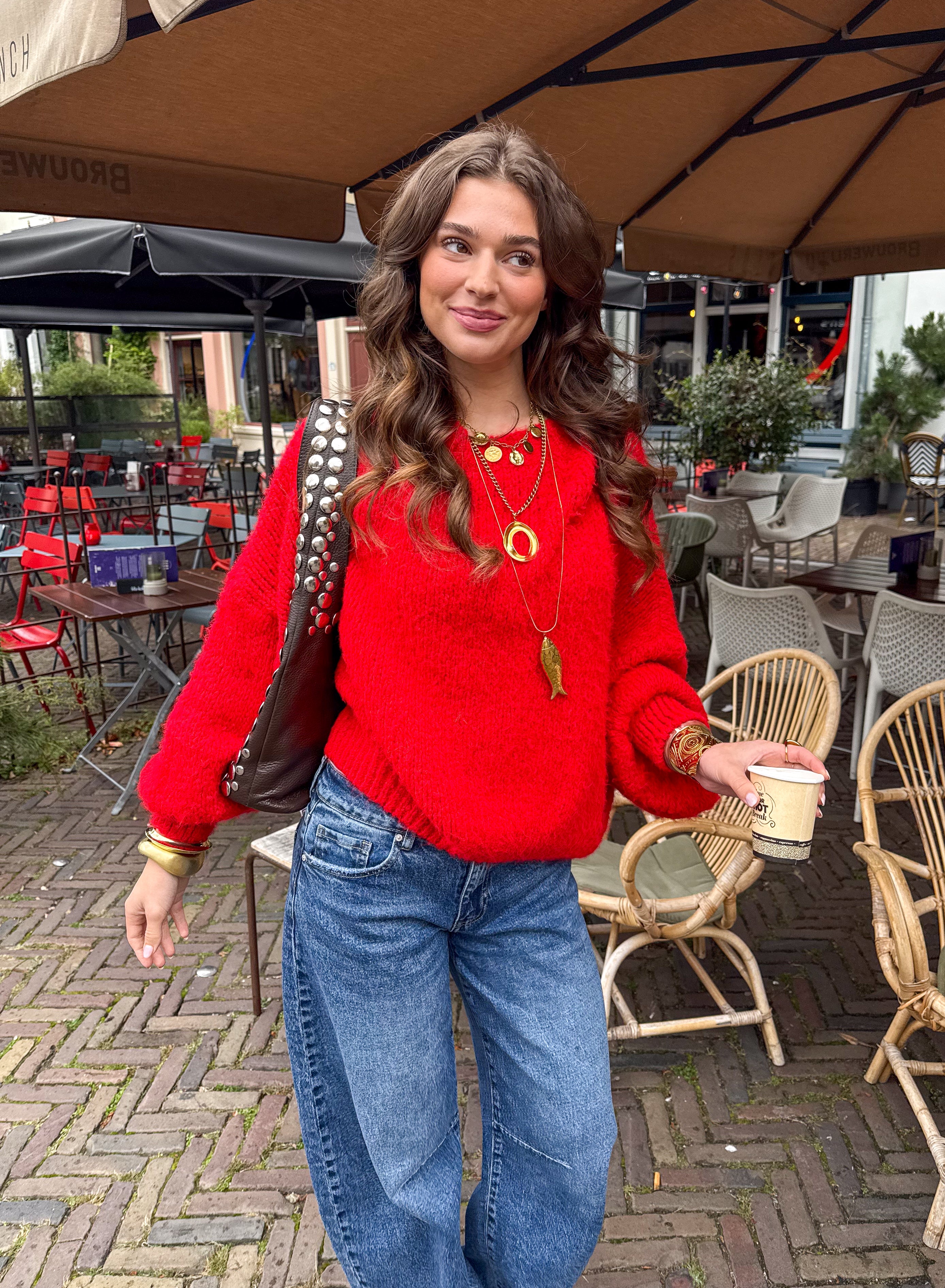 Rosa Knit Red