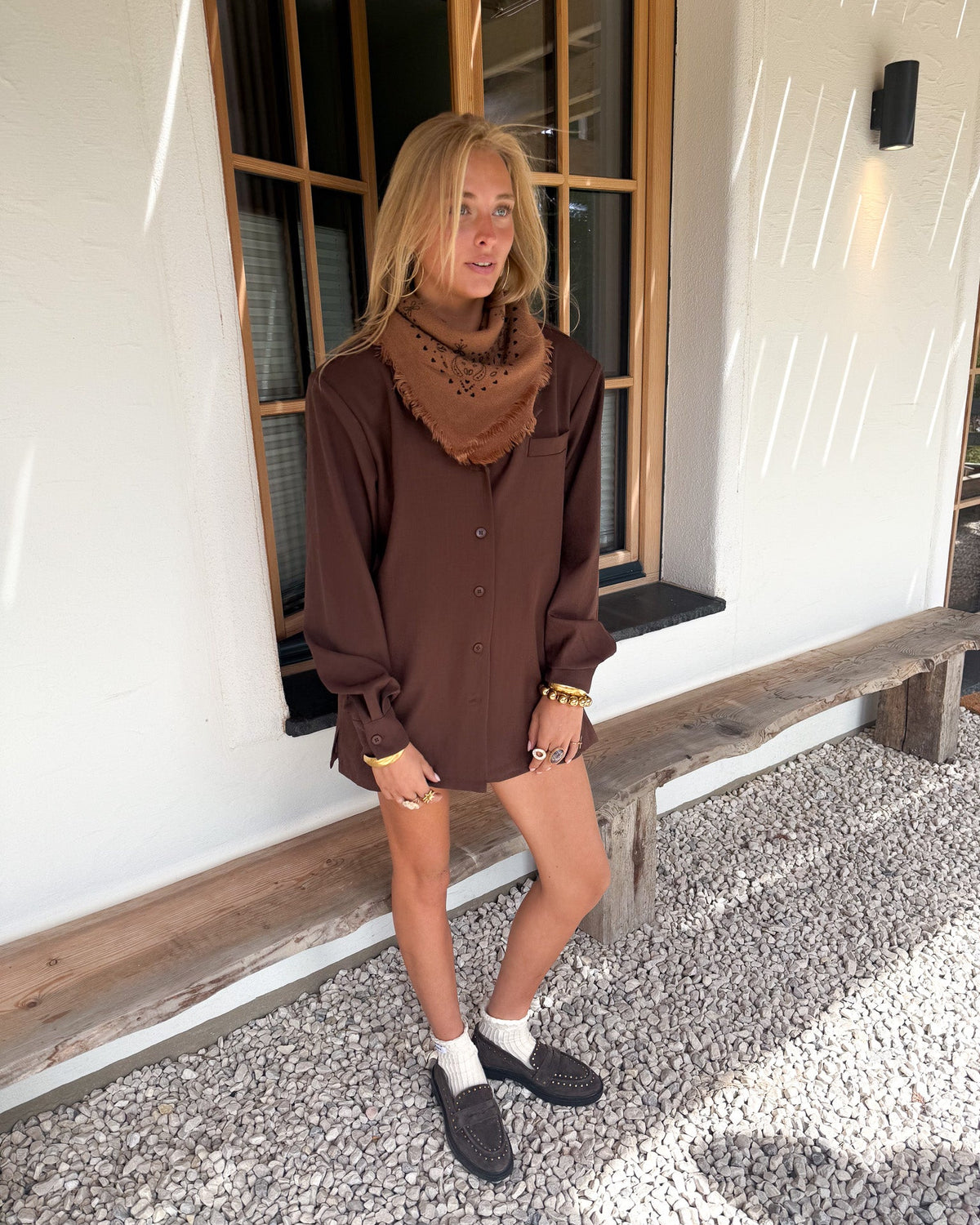 Bonnie Bandana Scarf Camel