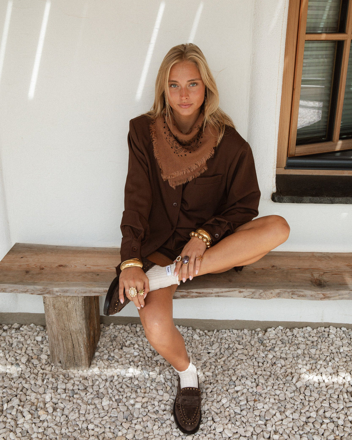 Bonnie Bandana Scarf Camel