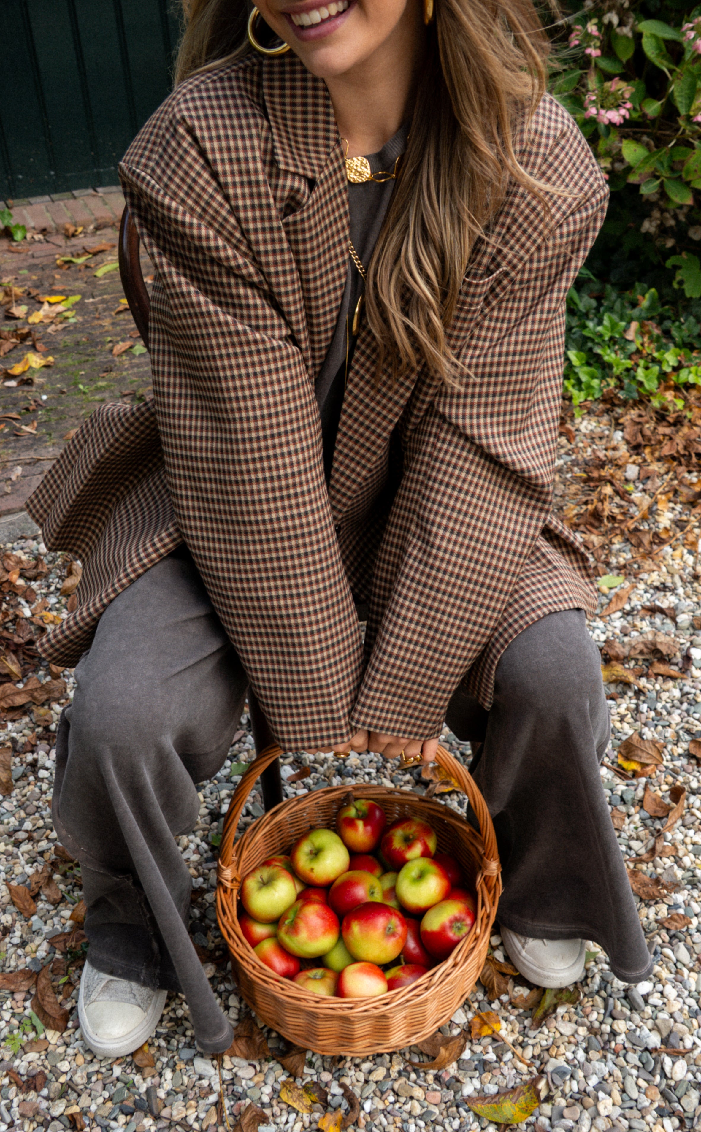 Saint Oversized Blazer Checkered Brown