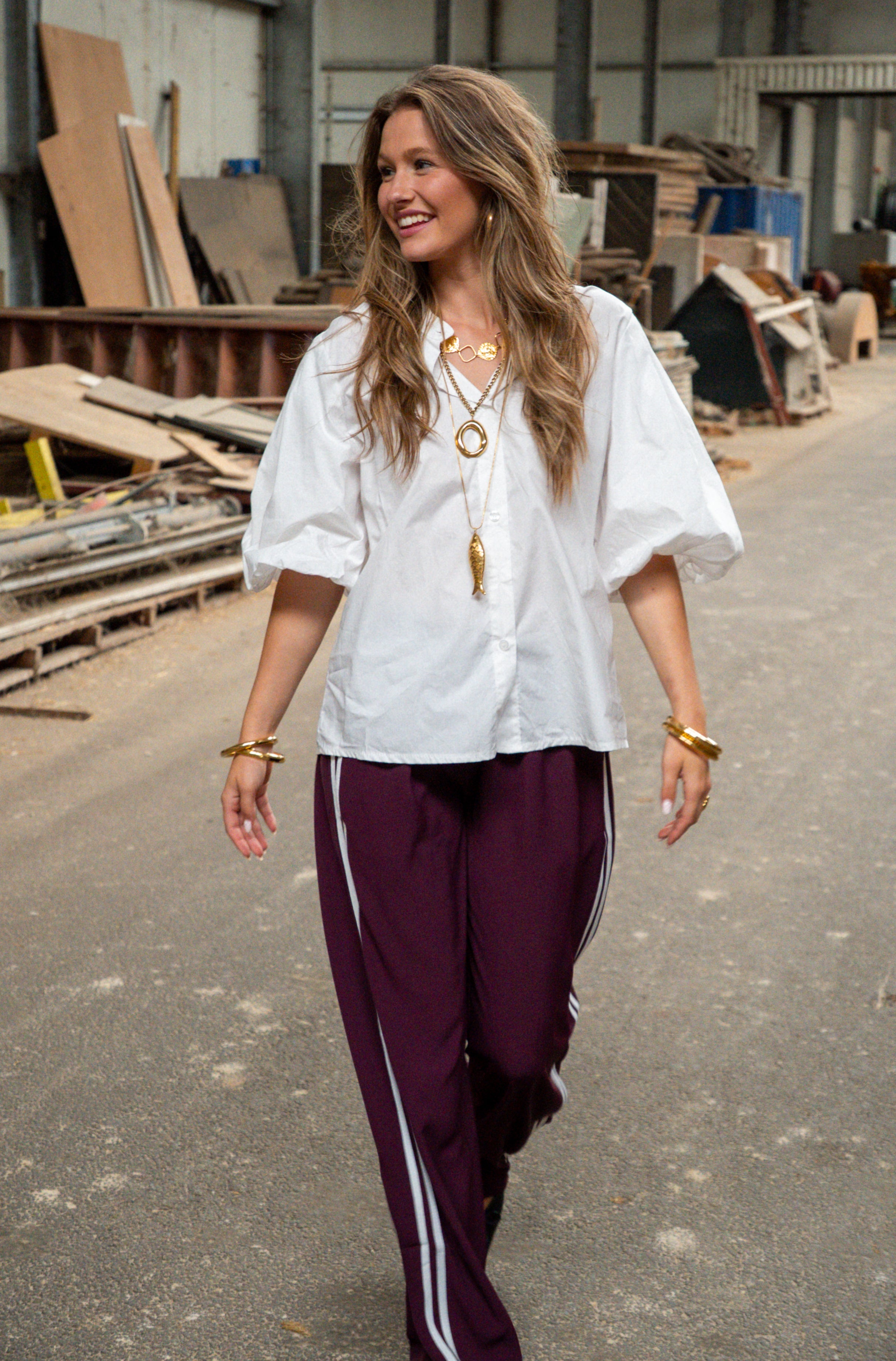 Striped Pants Bordeaux